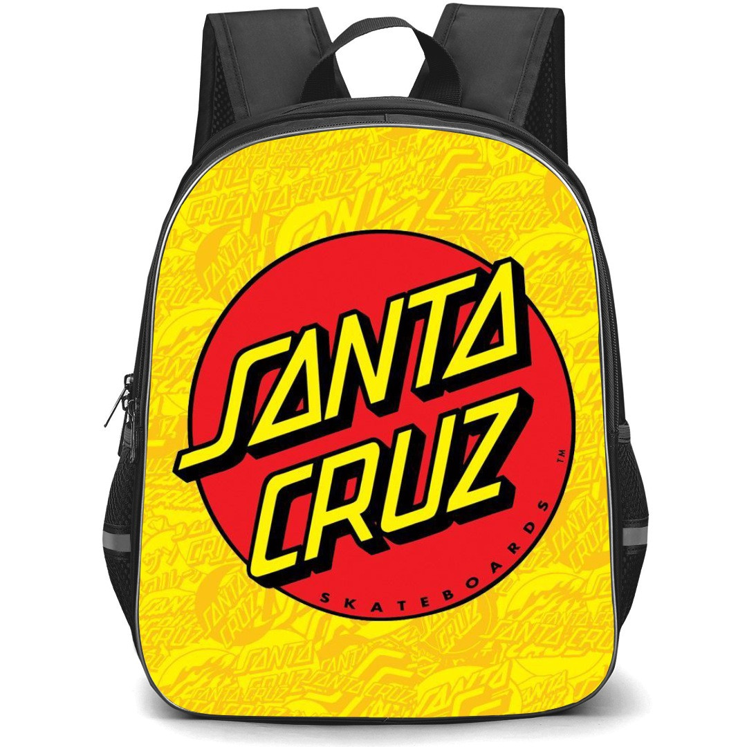 Skating Santa Cruz Case Backpack StudentPack - Santa Cruz Logo Collage Background
