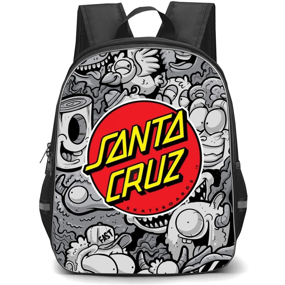Skating Santa Cruz Case Backpack StudentPack - Santa Cruz Logo Doodle Art