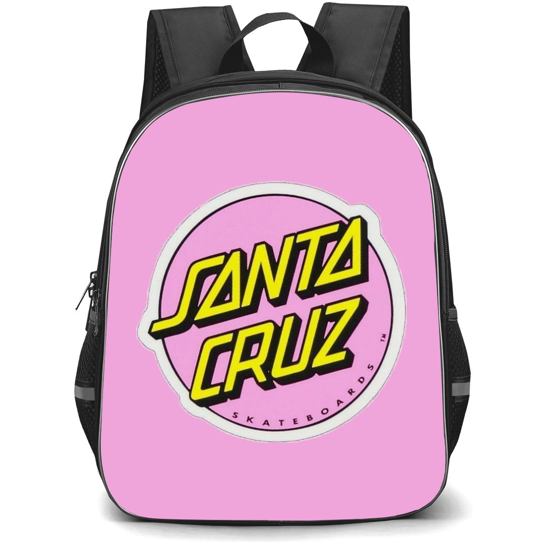 Skating Santa Cruz Case Backpack StudentPack - Santa Cruz Pink Logo Pink Background