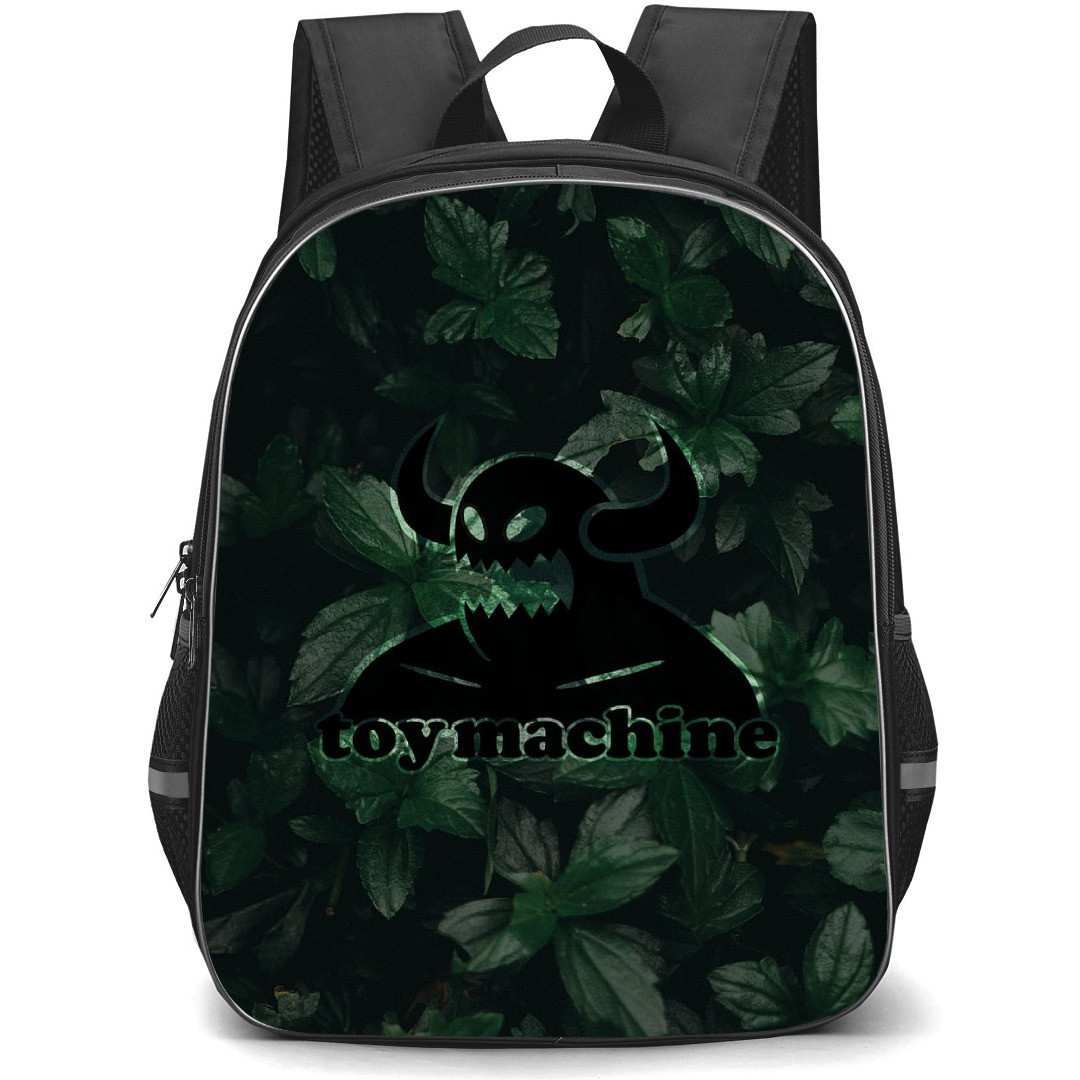 Skating Toy Machine Case Backpack StudentPack - Toy Machine Logo Leaves Background