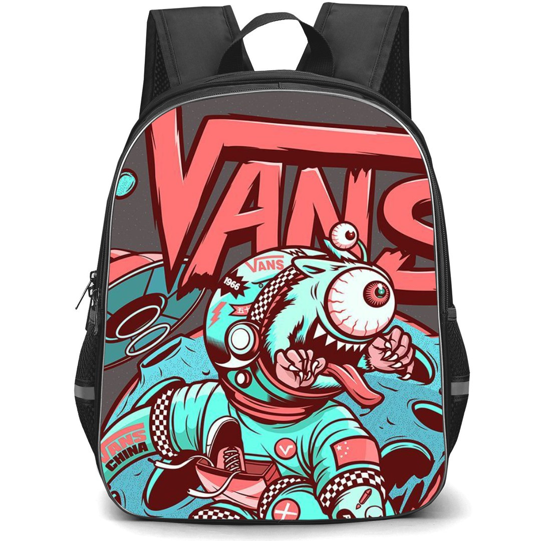 Skating Vans Case Backpack StudentPack - Vans Alien Cartoon Art