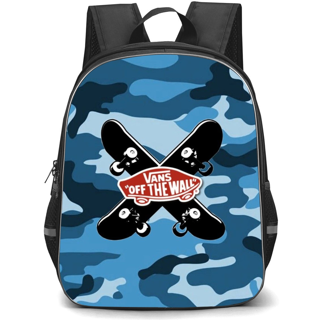 Skating Vans Case Backpack StudentPack - Vans Logo Camouflage Background