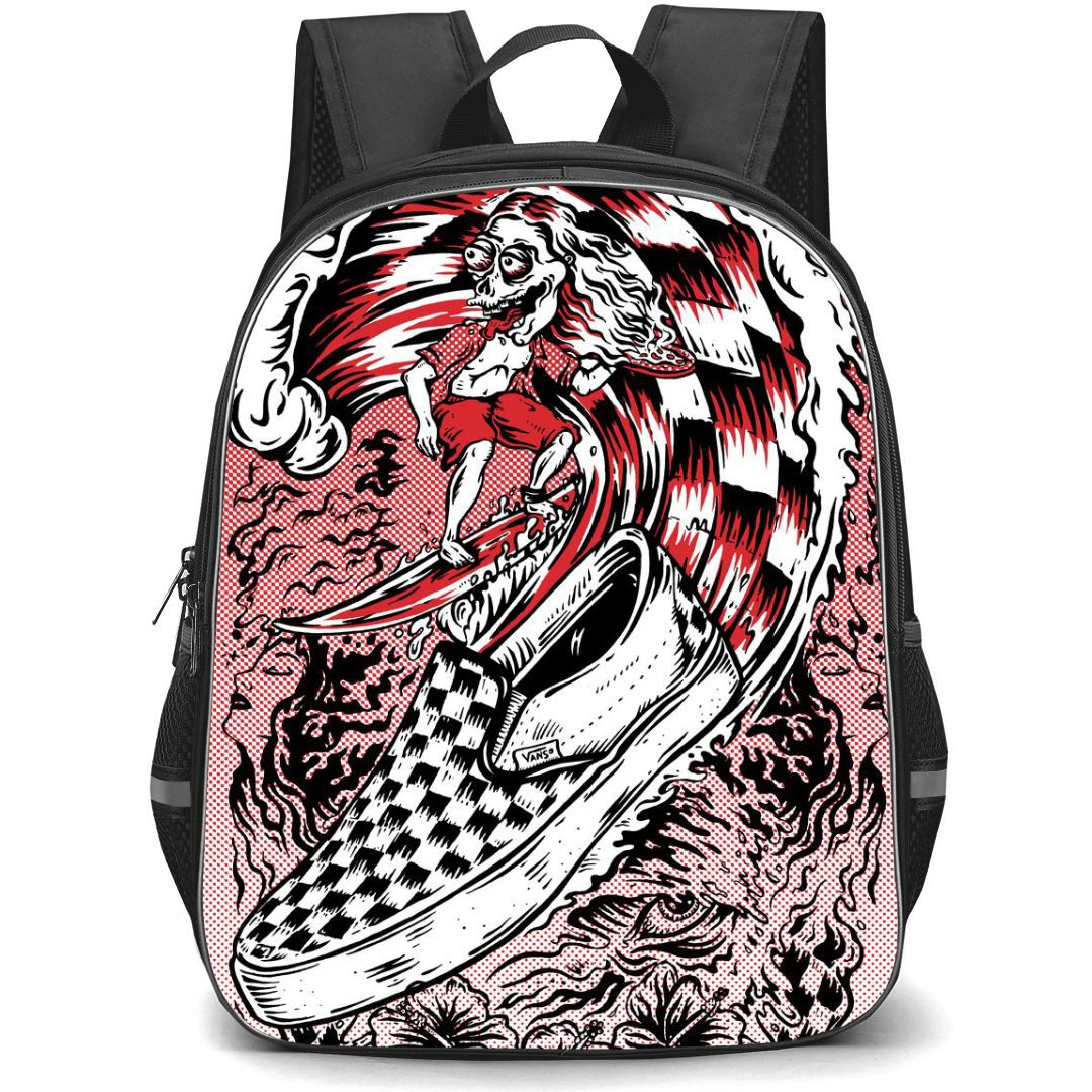 Skating Vans Case Backpack StudentPack - Vans Riding The Wave Illustration