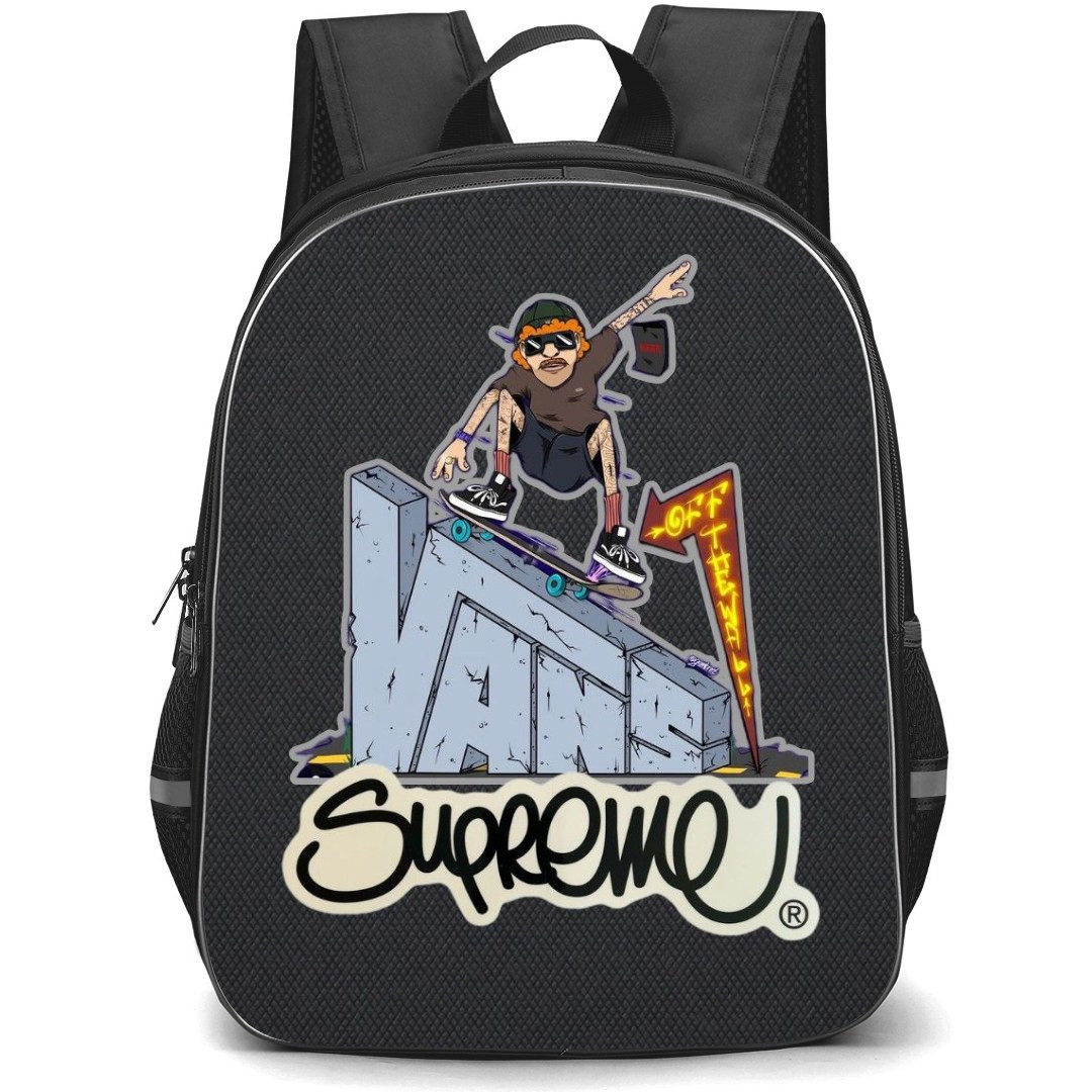 Skating Vans Case Backpack StudentPack - Vans Supreme Sticker Art