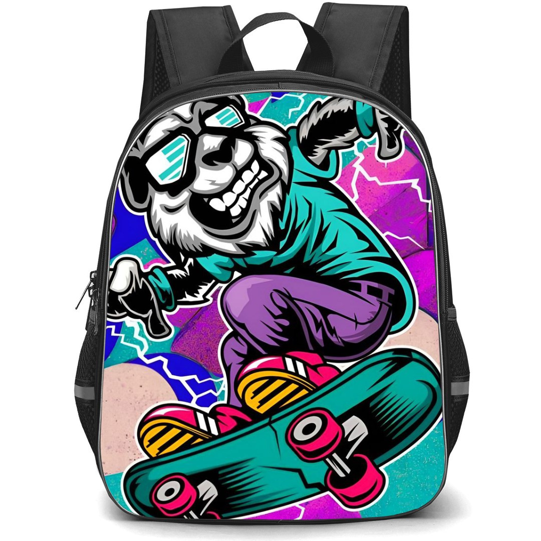 Skating Case Backpack StudentPack - Wolf Skateboarding Pop Art