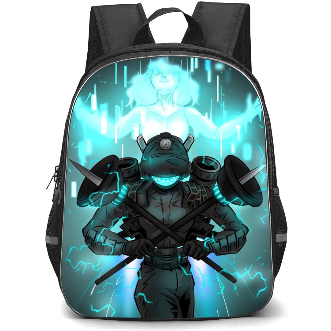 Skibidi Toilet Camera Woman Backpack StudentPack - Camera Woman Standing On Thunder Background