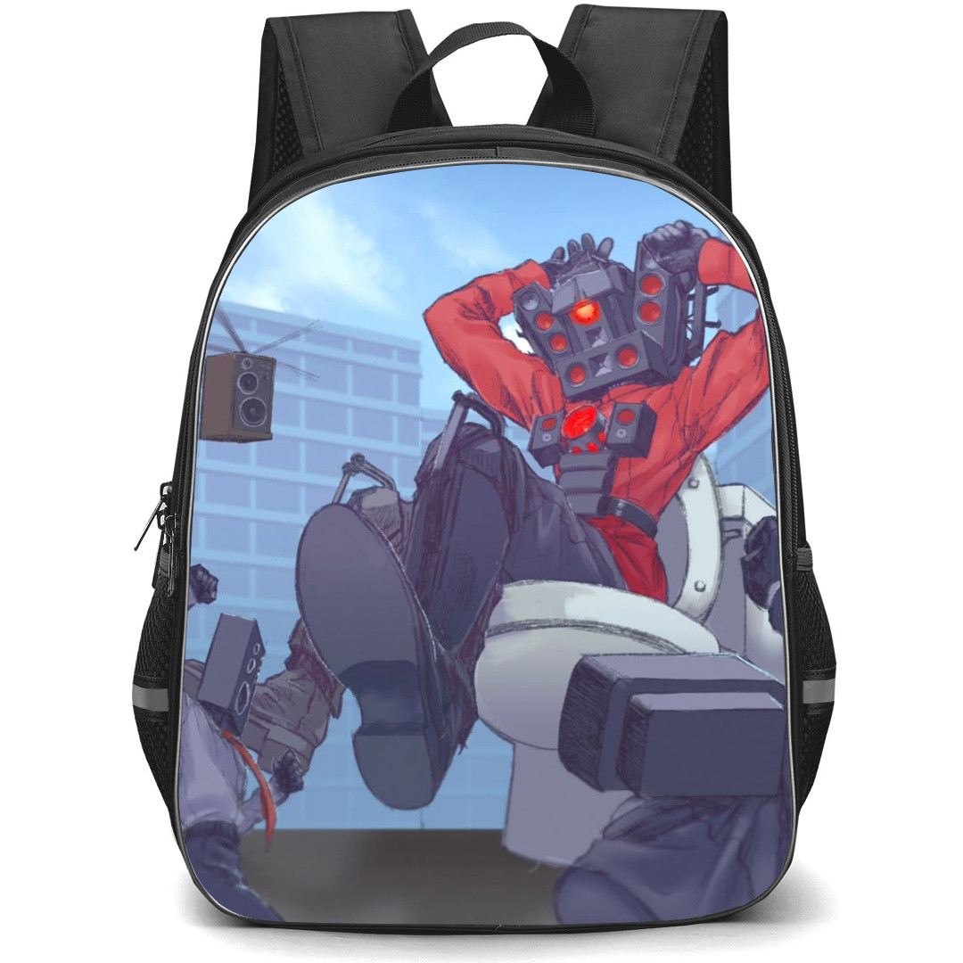 Skibidi Toilet Titan Speakerman Backpack StudentPack - Titan Speakerman Fan Art Poster