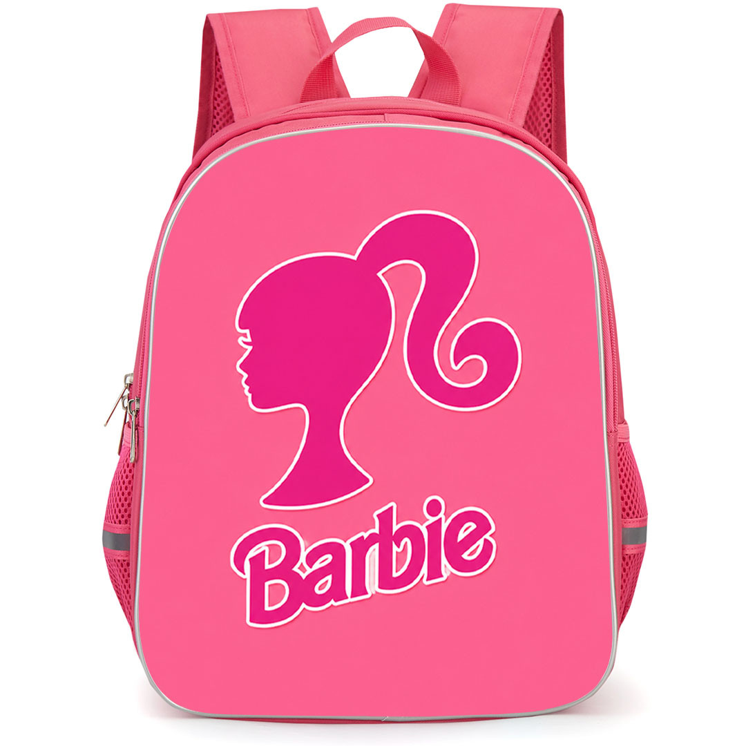 SkinnyDip Barbie Backpack School Bag StudentPack - Barbie x Skinnydip Classic Barbie Logo Pink Minimal Poster