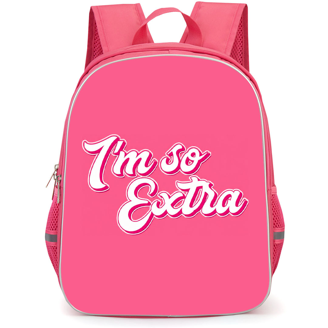 SkinnyDip Barbie Backpack School Bag StudentPack - Barbie x Skinnydip I Am So Extra Pink Quote Poster