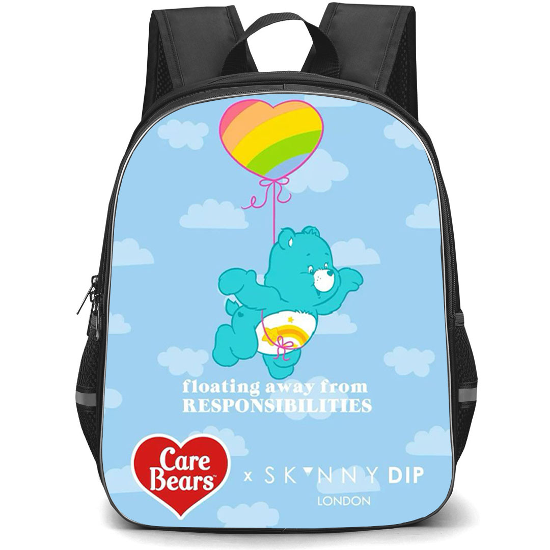 SkinnyDip Care Bears Backpack School Bag StudentPack - Care Bears x Skinnydip Floating Away From Responsibilities Blue Cloud Cute Poster