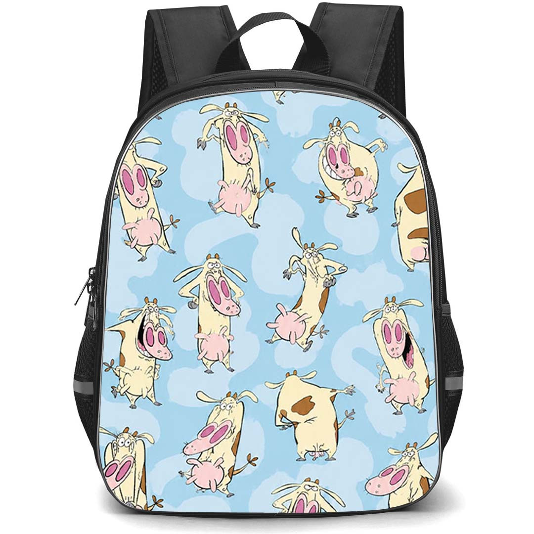 SkinnyDip Cartoon Network Backpack School Bag StudentPack - Cartoon Network x SkinnyDip Cow Character Retro Cartoon Pattern Poster