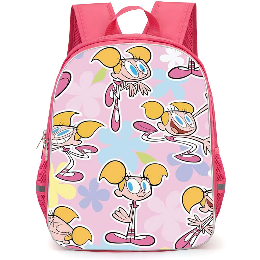 SkinnyDip Cartoon Network Backpack School Bag StudentPack - Cartoon Network x SkinnyDip Dexters Laboratory Dee Dee Pink Floral Cute Pattern Art Poster