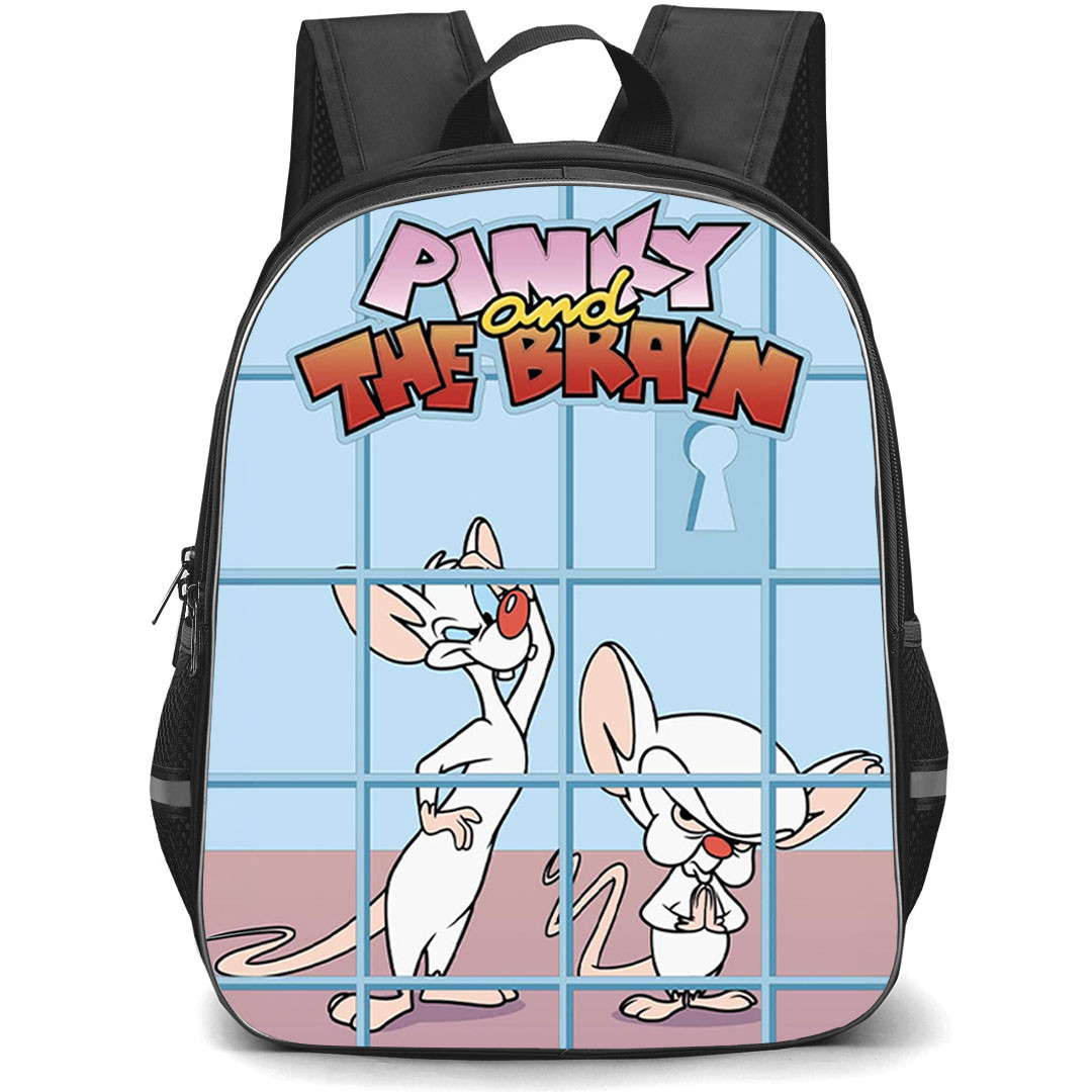 SkinnyDip Cartoon Network Backpack School Bag StudentPack - Cartoon Network x SkinnyDip Pinky And The Brain Blue Grid Retro Cartoon Poster