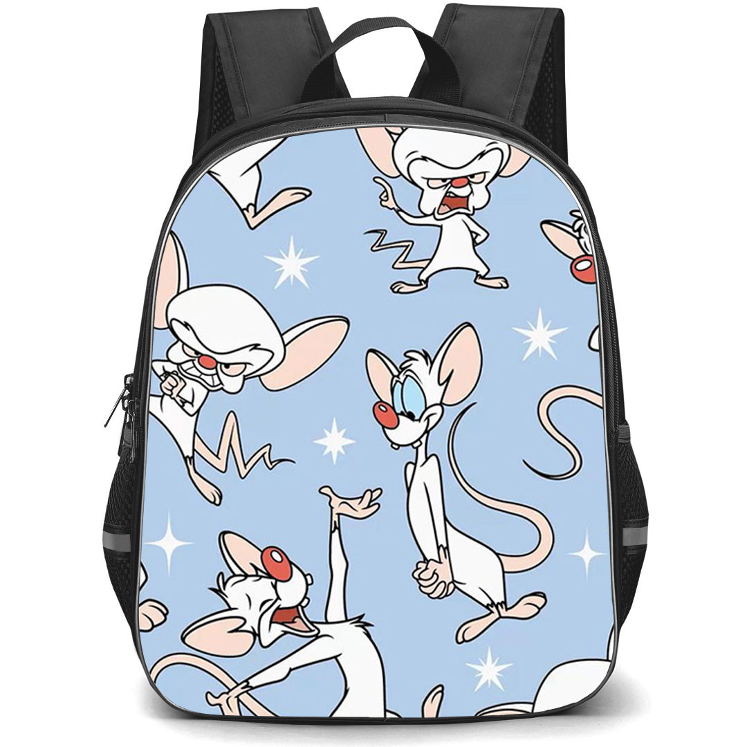 SkinnyDip Cartoon Network Backpack School Bag StudentPack - Cartoon Network x SkinnyDip Pinky And The Brain Character Pattern Retro Cartoon Poster