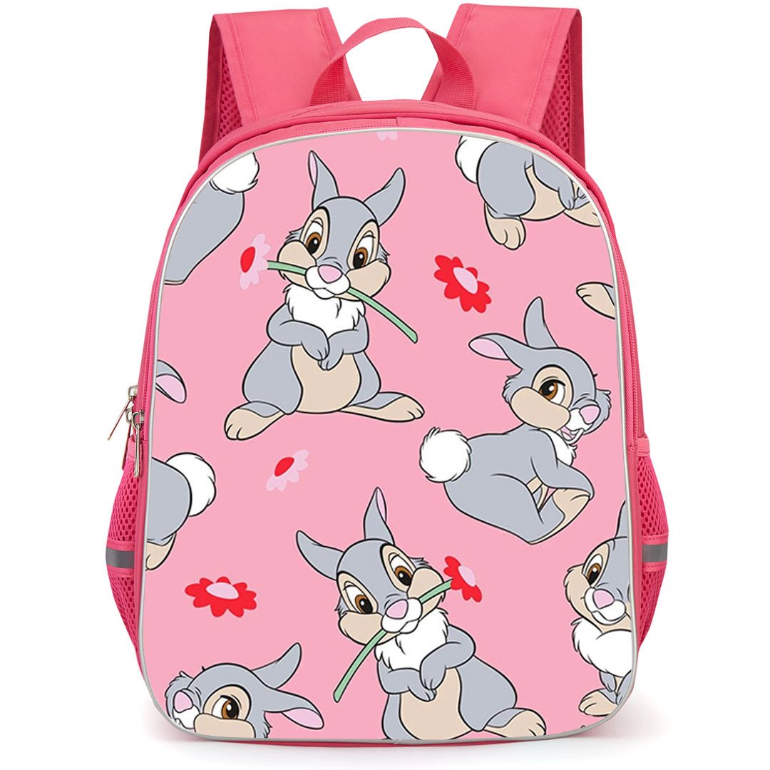 SkinnyDip Disney Backpack School Bag StudentPack - Disney x Skinnydip Bambi Thumper Pink Floral Cute Cartoon Pattern Art Poster