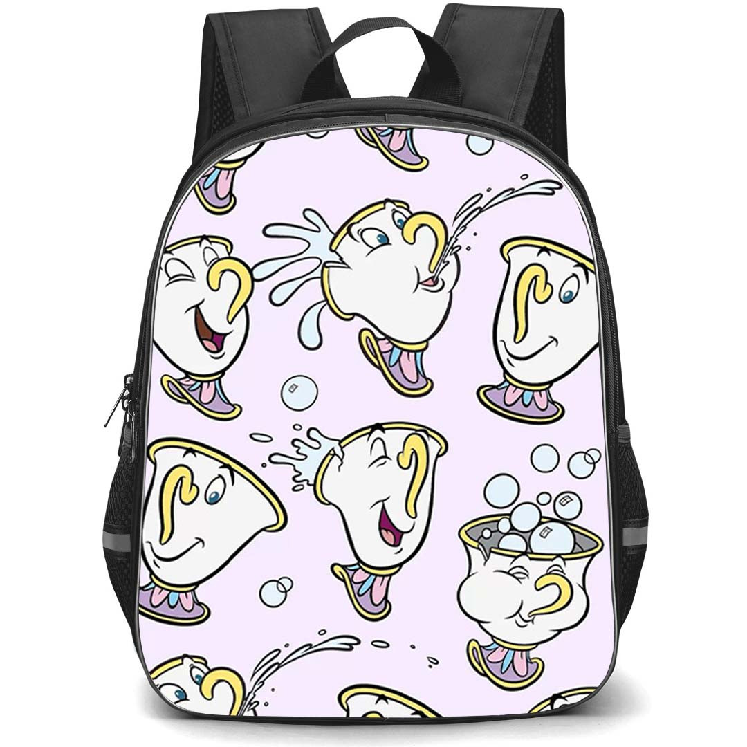 SkinnyDip Disney Backpack School Bag StudentPack - Disney x Skinnydip Chip Teacup Pastel Bubble Tea Party Pattern Poster