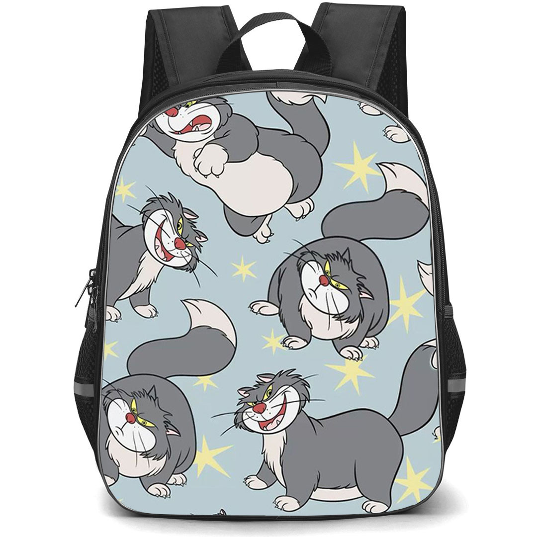 SkinnyDip Disney Backpack School Bag StudentPack - Disney x Skinnydip Lucifer Cat Cinderella Blue Cute Cartoon Poster