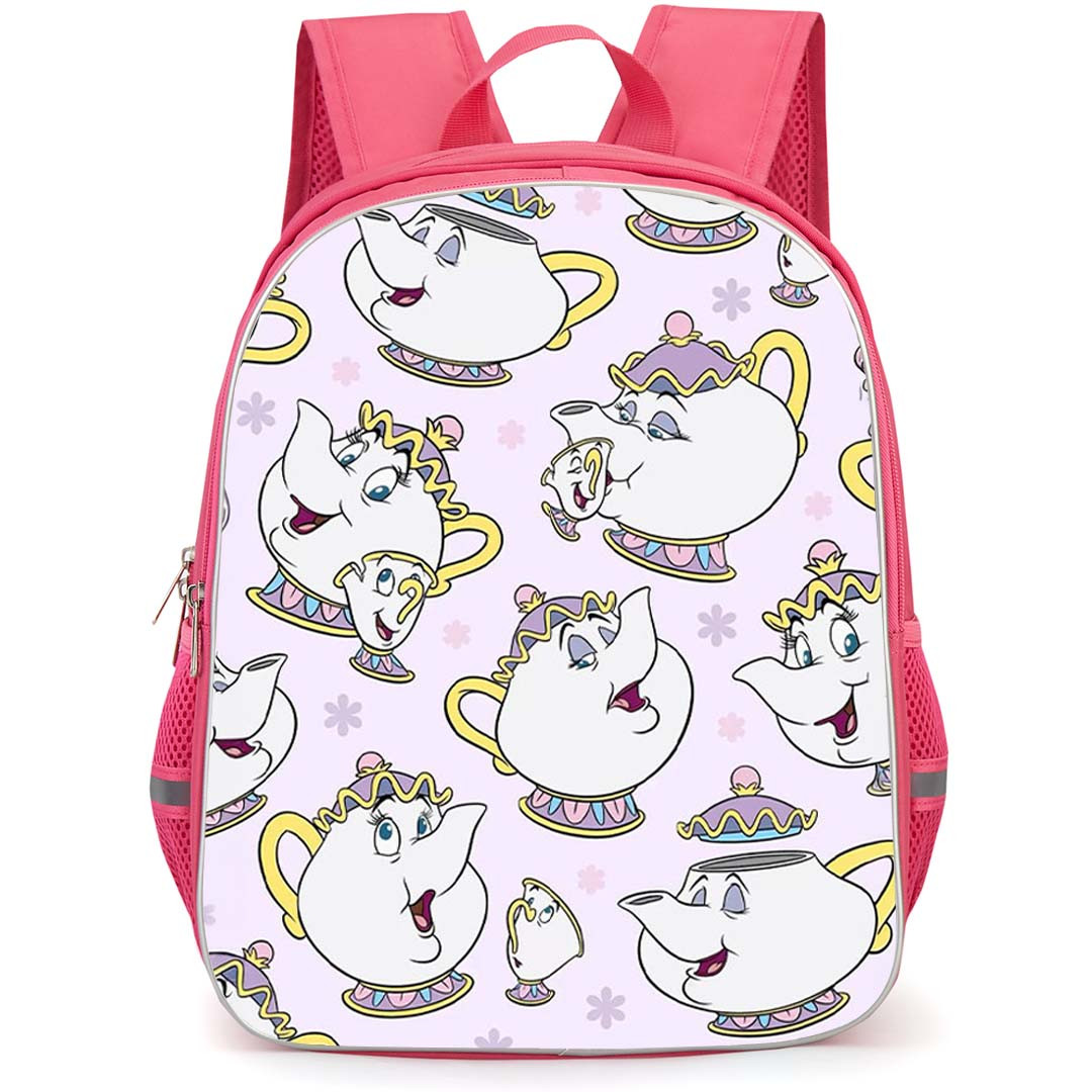 SkinnyDip Disney Backpack School Bag StudentPack - Disney x Skinnydip Mrs Potts Chip Beauty And The Beast Lavender Cute Cartoon Poster