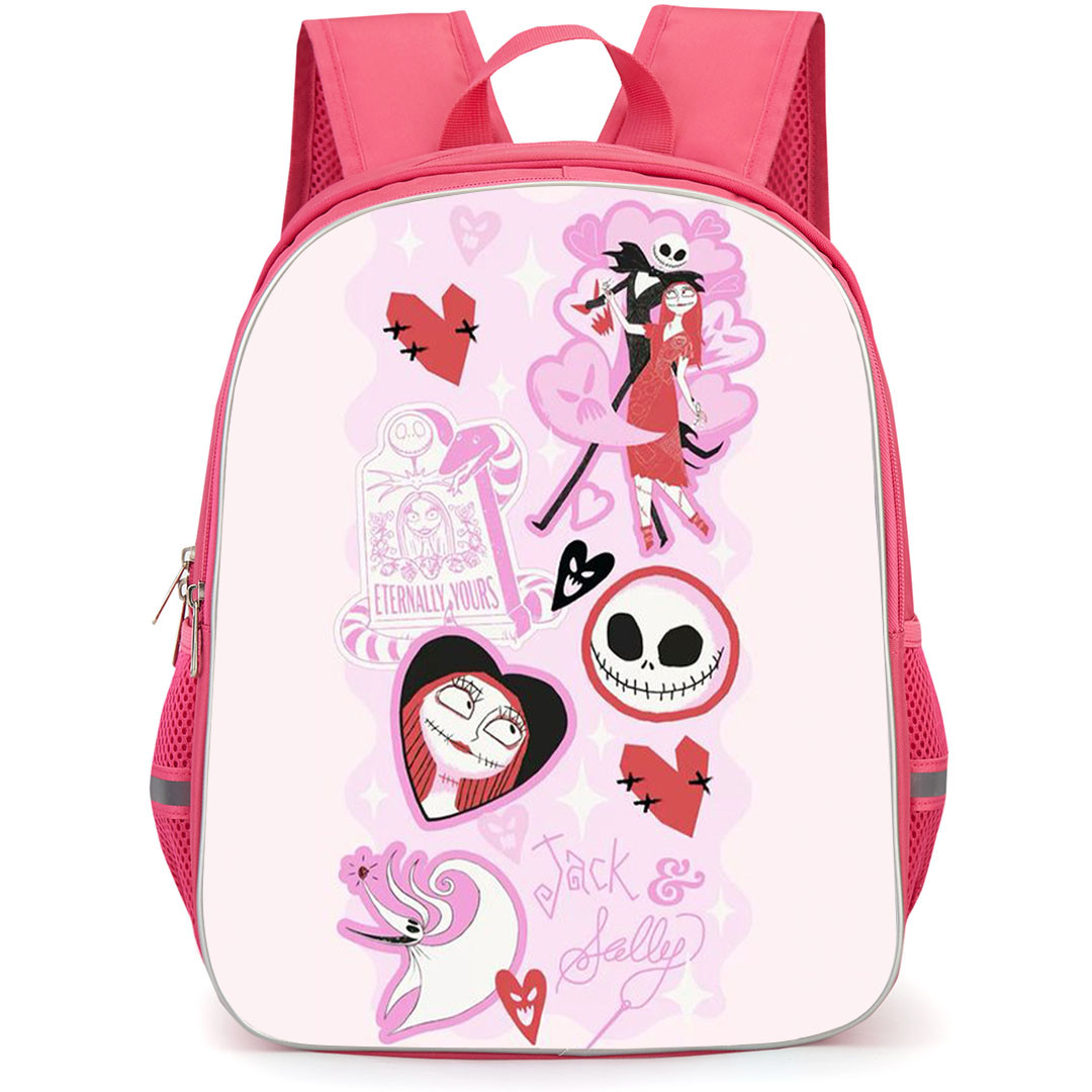 SkinnyDip Disney Backpack School Bag StudentPack - Nightmare Before Christmas Jack Sally Pink Gothic Cute Love Poster