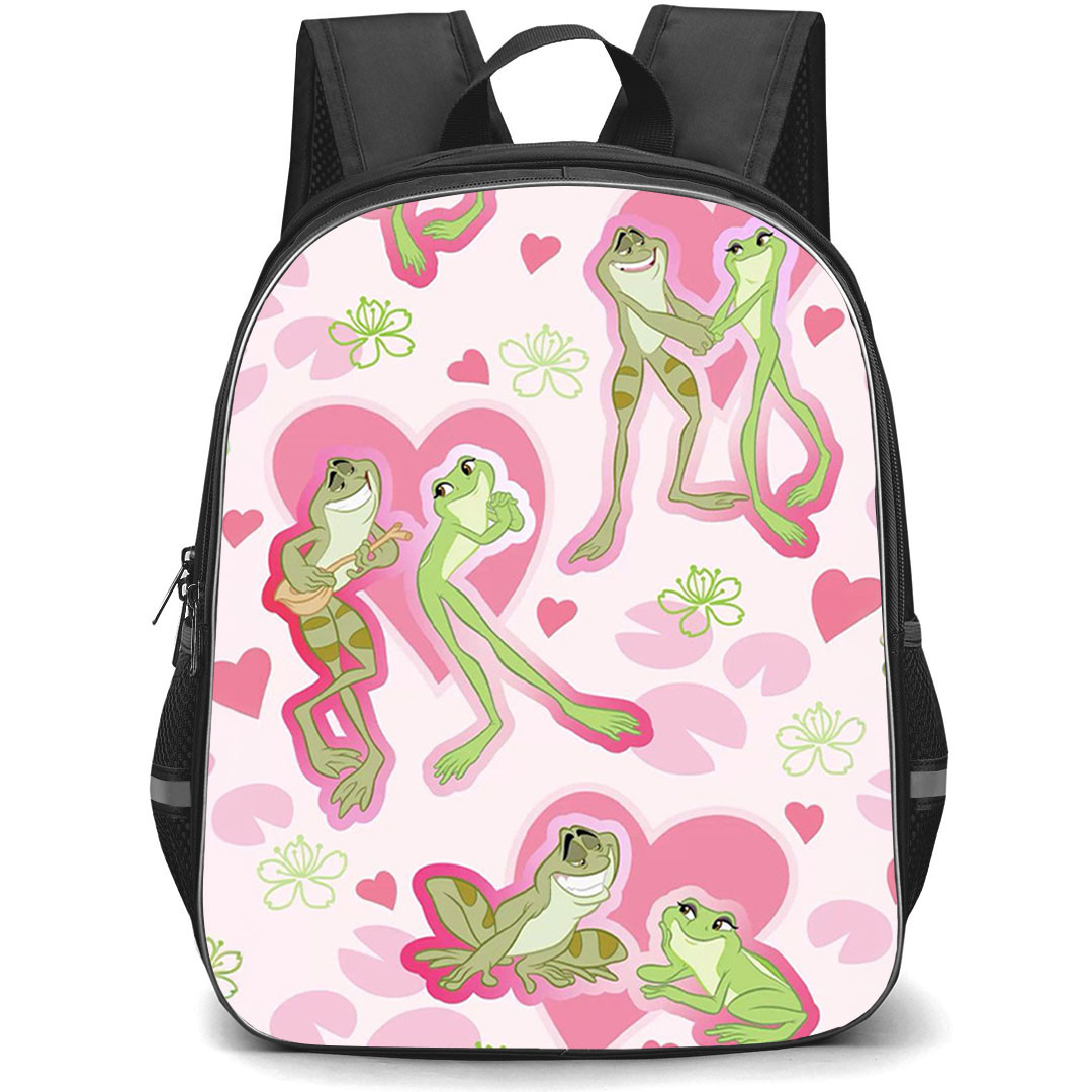 SkinnyDip Disney Backpack School Bag StudentPack - Disney x Skinnydip Princess And The Frog Tiana Naveen Romance Pink Pattern Poster