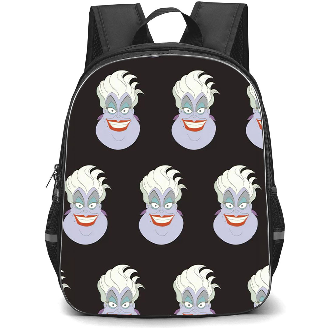 SkinnyDip Disney Backpack School Bag StudentPack - Disney x Skinnydip Ursula Villain Avatar Pattern Art On Dark Background