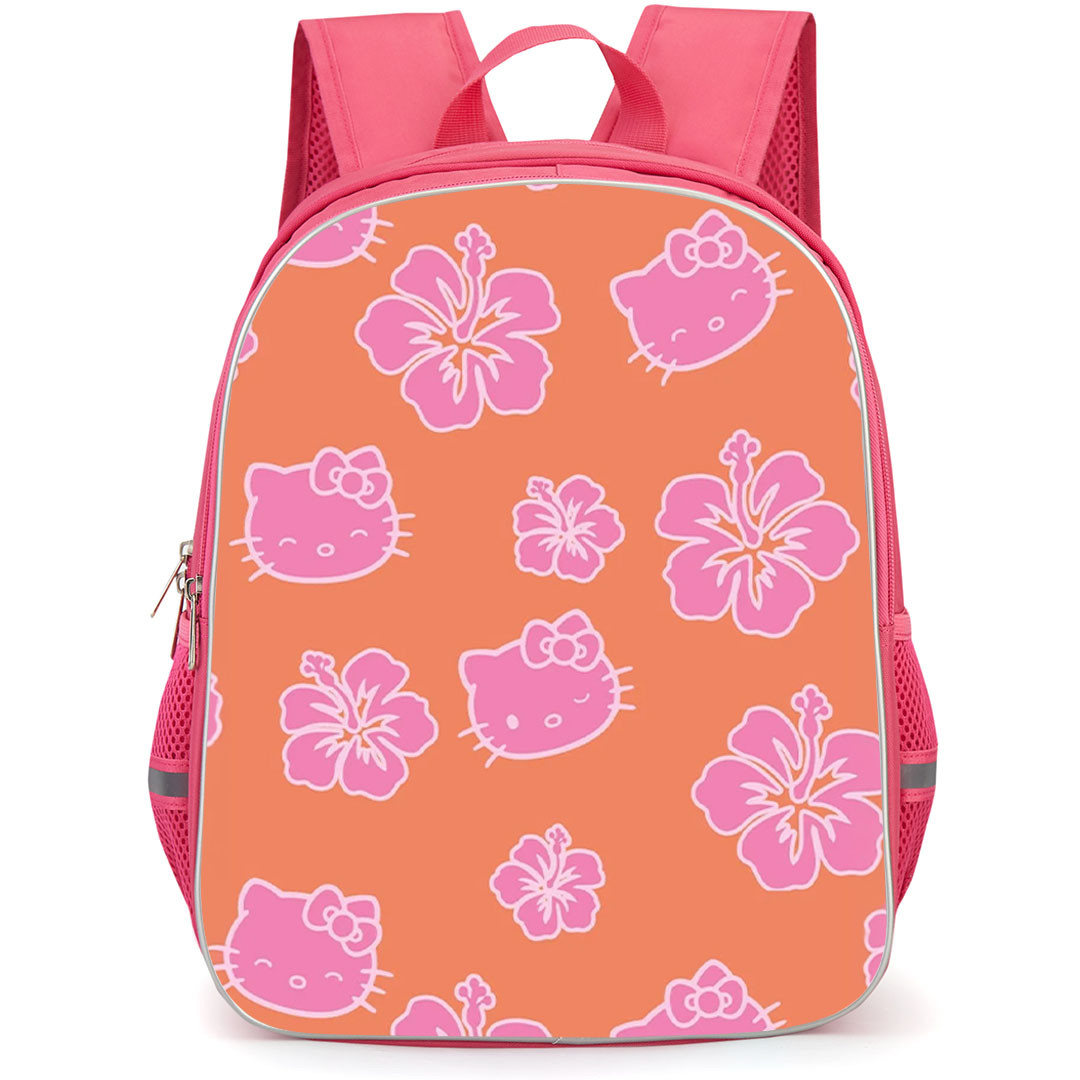 SkinnyDip Hello Kitty Backpack School Bag StudentPack - Hello Kitty x Skinnydip Tropical Hibiscus Kitty Pattern Art Poster
