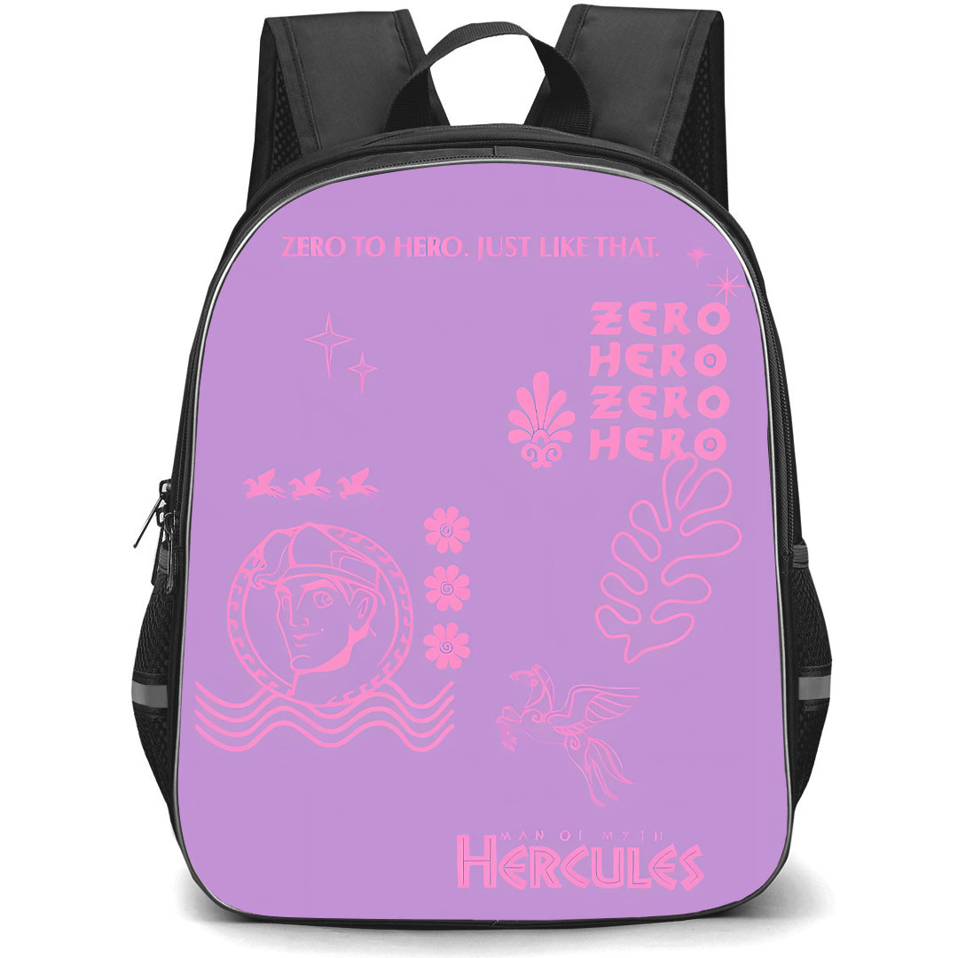 SkinnyDip Hercules Backpack School Bag StudentPack - Hercules x Skinnydip Hercules Zero To Hero Purple Retro Poster