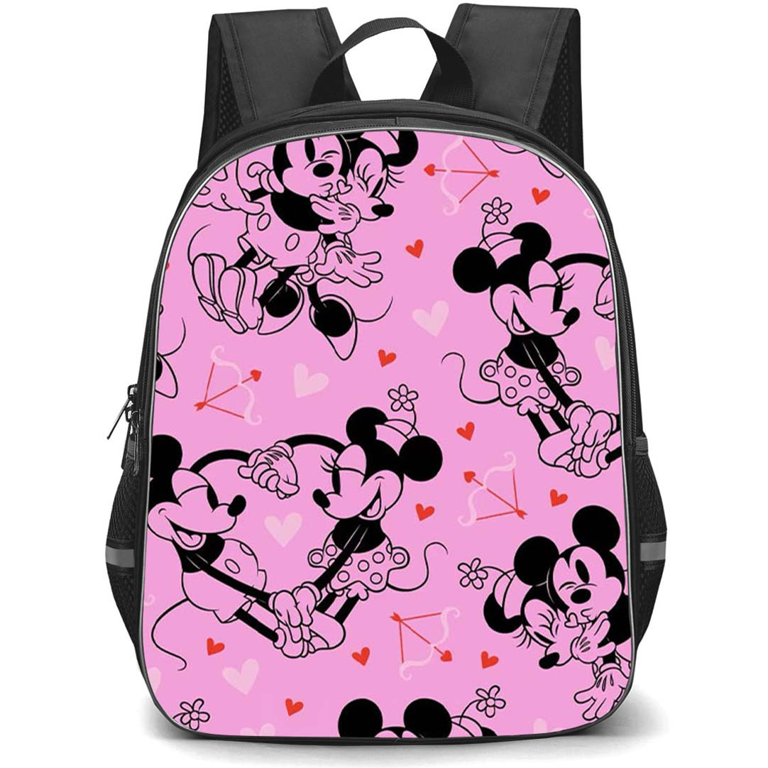 SkinnyDip Mickey Backpack School Bag StudentPack - Mickey x Skinnydip Mickey And Minnie Cupid Hearts Pink Poster