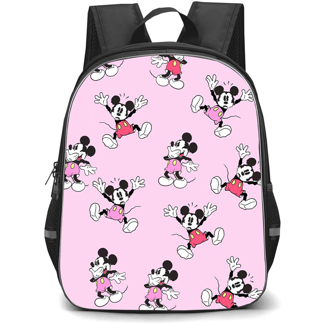 SkinnyDip Mickey Backpack School Bag StudentPack - Mickey x Skinnydip Vintage Mickey Mouse Pink Pastel Cartoon Pattern Poster