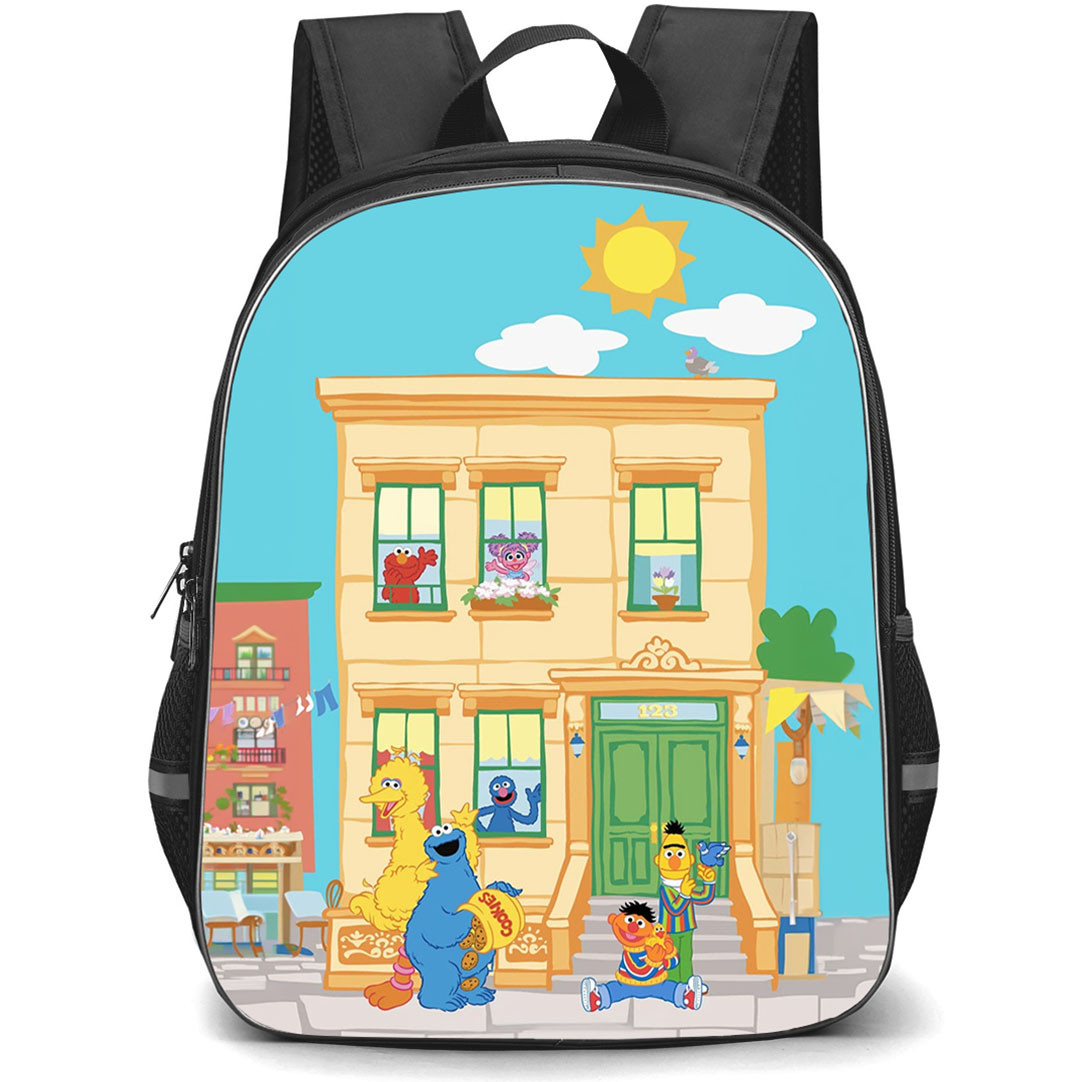 SkinnyDip Sesame Street Backpack School Bag StudentPack - Sesame Street x Skinnydip 123 Street Cookie Monster Big Bird Elmo Poster