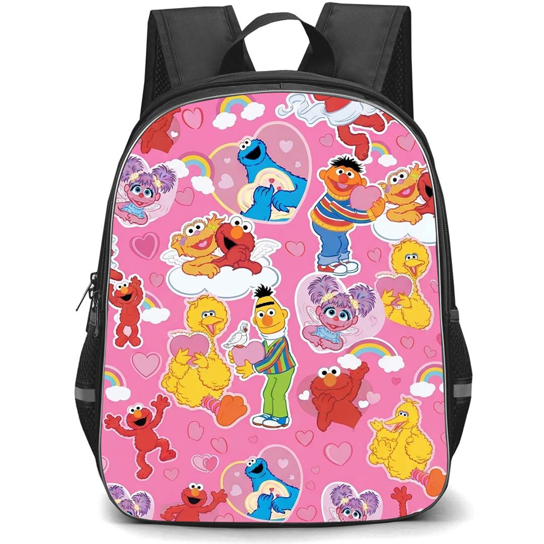 SkinnyDip Sesame Street Backpack School Bag StudentPack - Sesame Street x Skinnydip Valentines Hearts Rainbow Cookie Monster Elmo Collage Poster