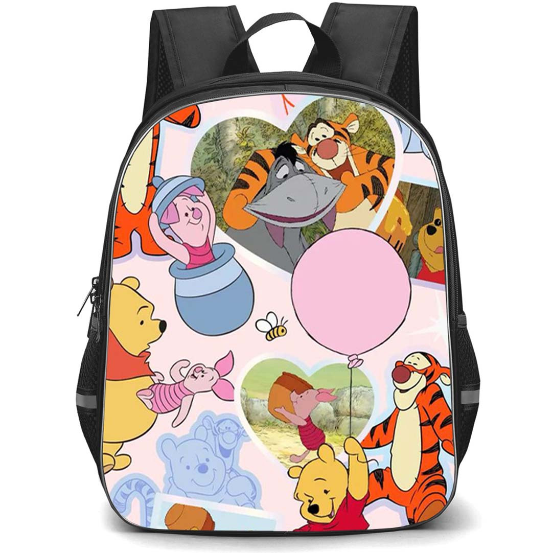SkinnyDip Winnie The Pooh Backpack School Bag StudentPack - Winnie The Pooh x Skinnydip Friends Tigger Piglet Eeyore Cute Collage Poster