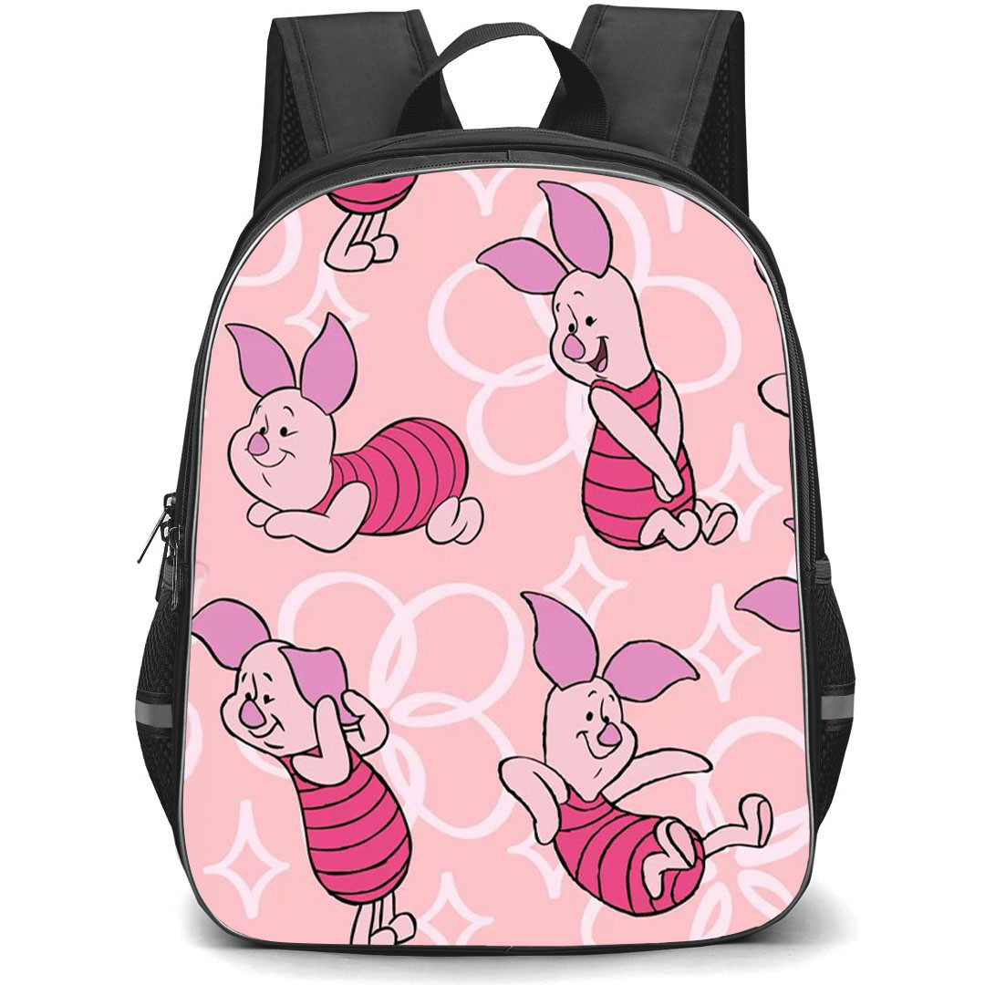 SkinnyDip Winnie The Pooh Backpack School Bag StudentPack - Winnie The Pooh x Skinnydip Piglet Pink Cute Pattern Art Poster
