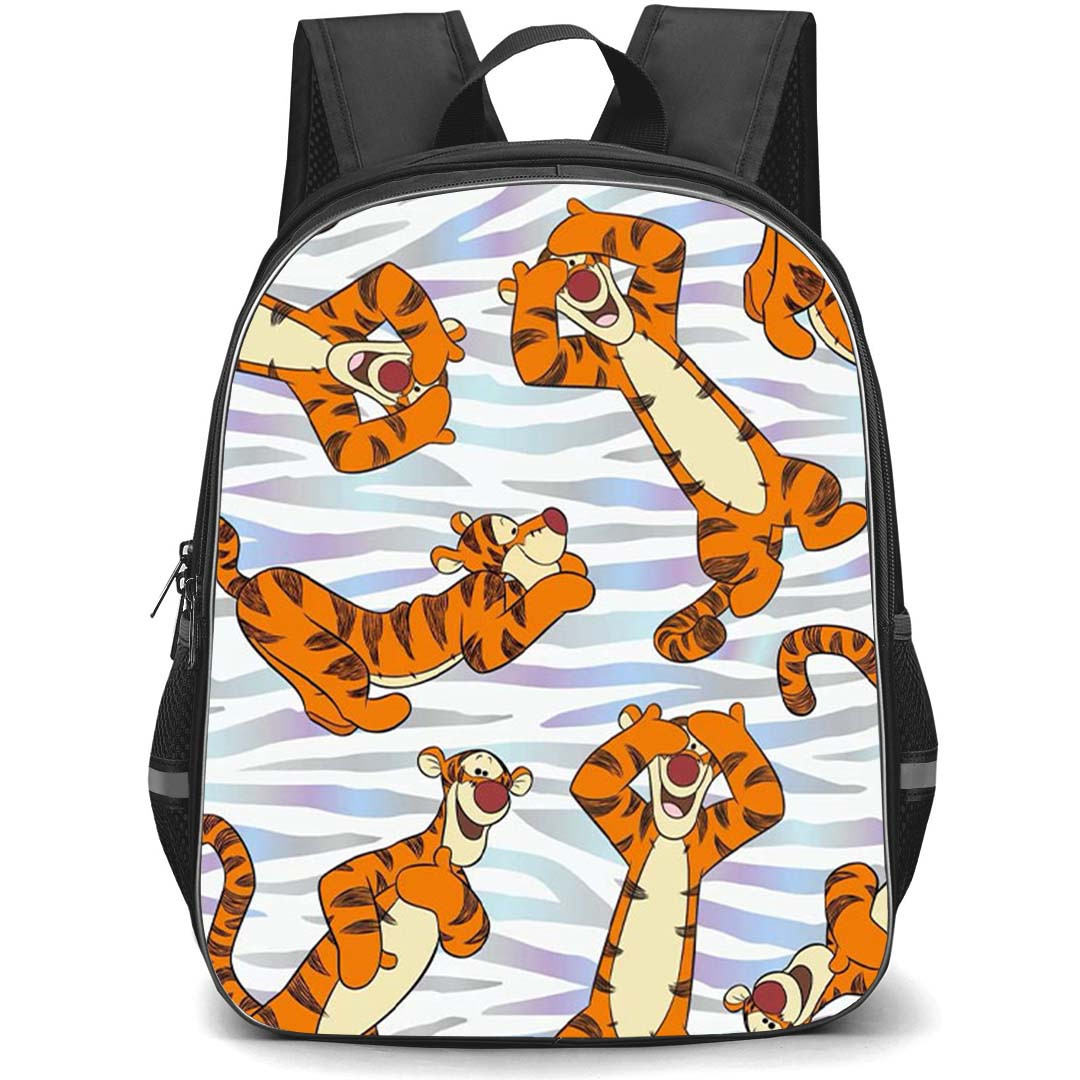 SkinnyDip Winnie The Pooh Backpack School Bag StudentPack - Winnie The Pooh x Skinnydip Tigger Zebra Stripe Cute Pattern Art Poster
