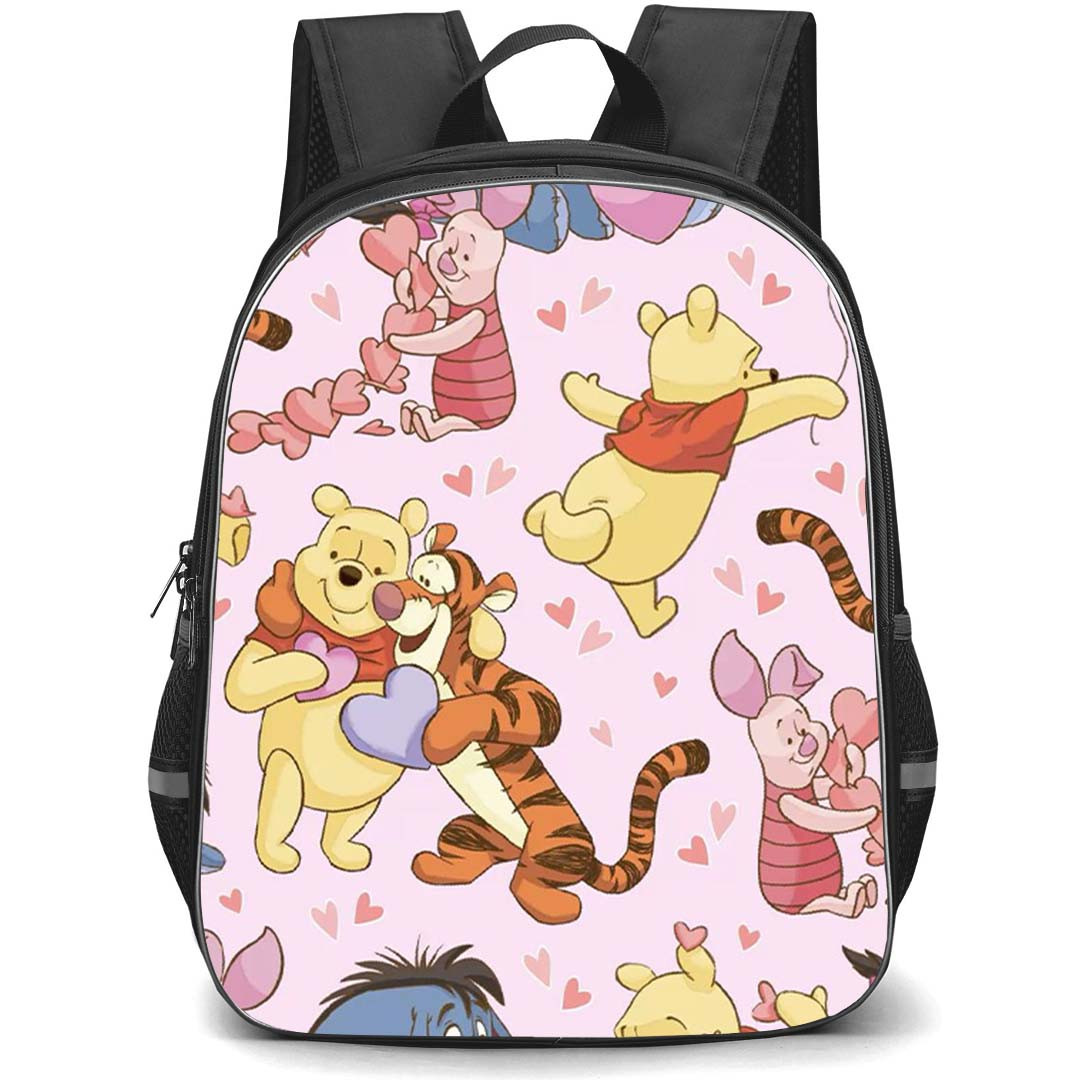 SkinnyDip Winnie The Pooh Backpack School Bag StudentPack - Winnie The Pooh x Skinnydip Valentine Friends Hearts Cute Pattern Art Poster