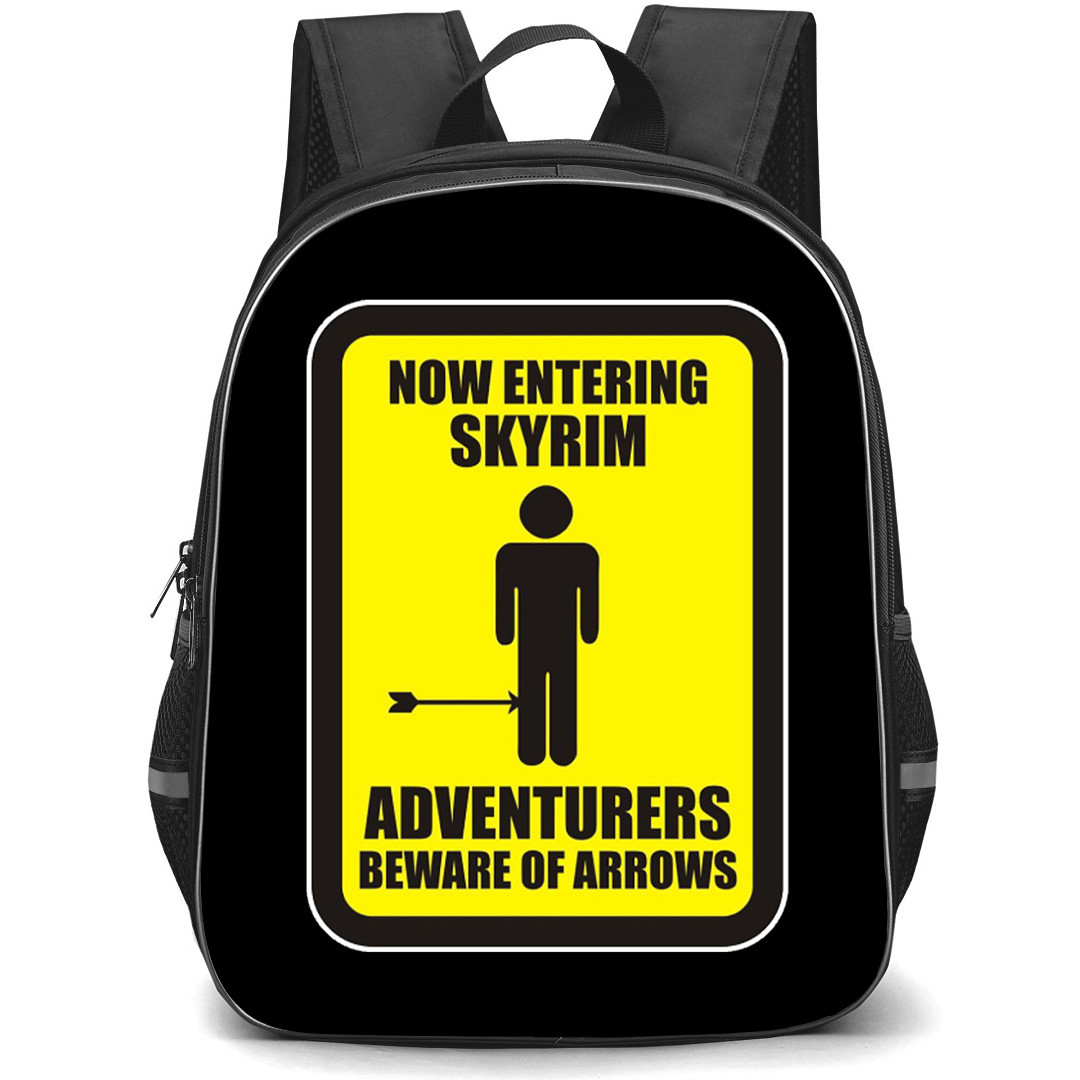 The Elder Scrolls V Skyrim Backpack School Bag StudentPack - The Elder Scrolls V Skyrim Beware Of Arrows Poster Sticker