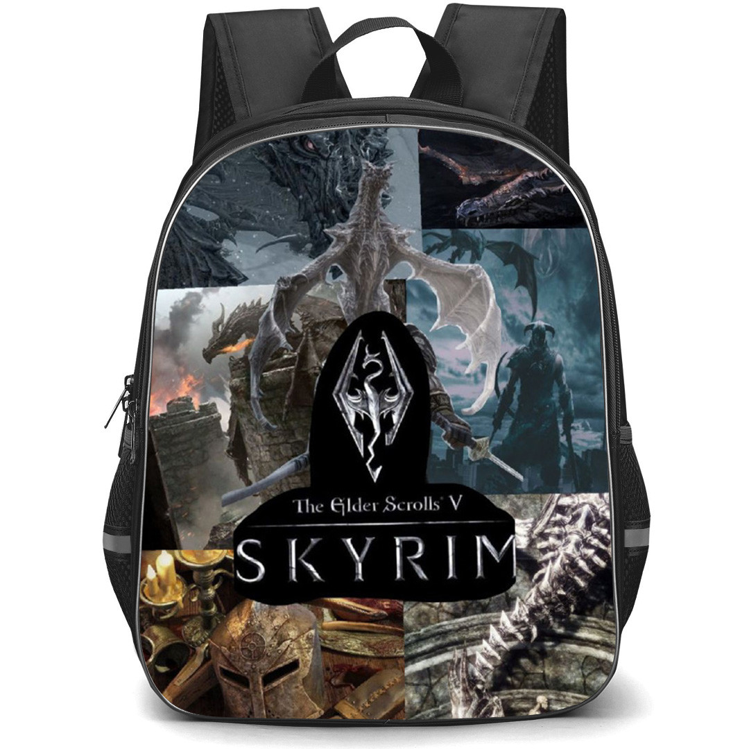 The Elder Scrolls V Skyrim Backpack School Bag StudentPack - The Elder Scrolls V Skyrim Series Collage Poster