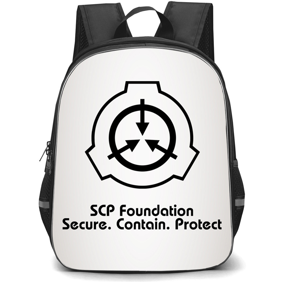 SCP Secret Laboratory Backpack School Bag StudentPack - SCP Secret Laboratory Logo on White Static Background