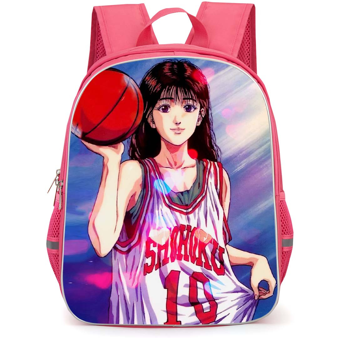 Slam Dunk Haruko Akagi Backpack StudentPack - Slam Dunk Haruko Akagi Holding Ball Anime Art Poster