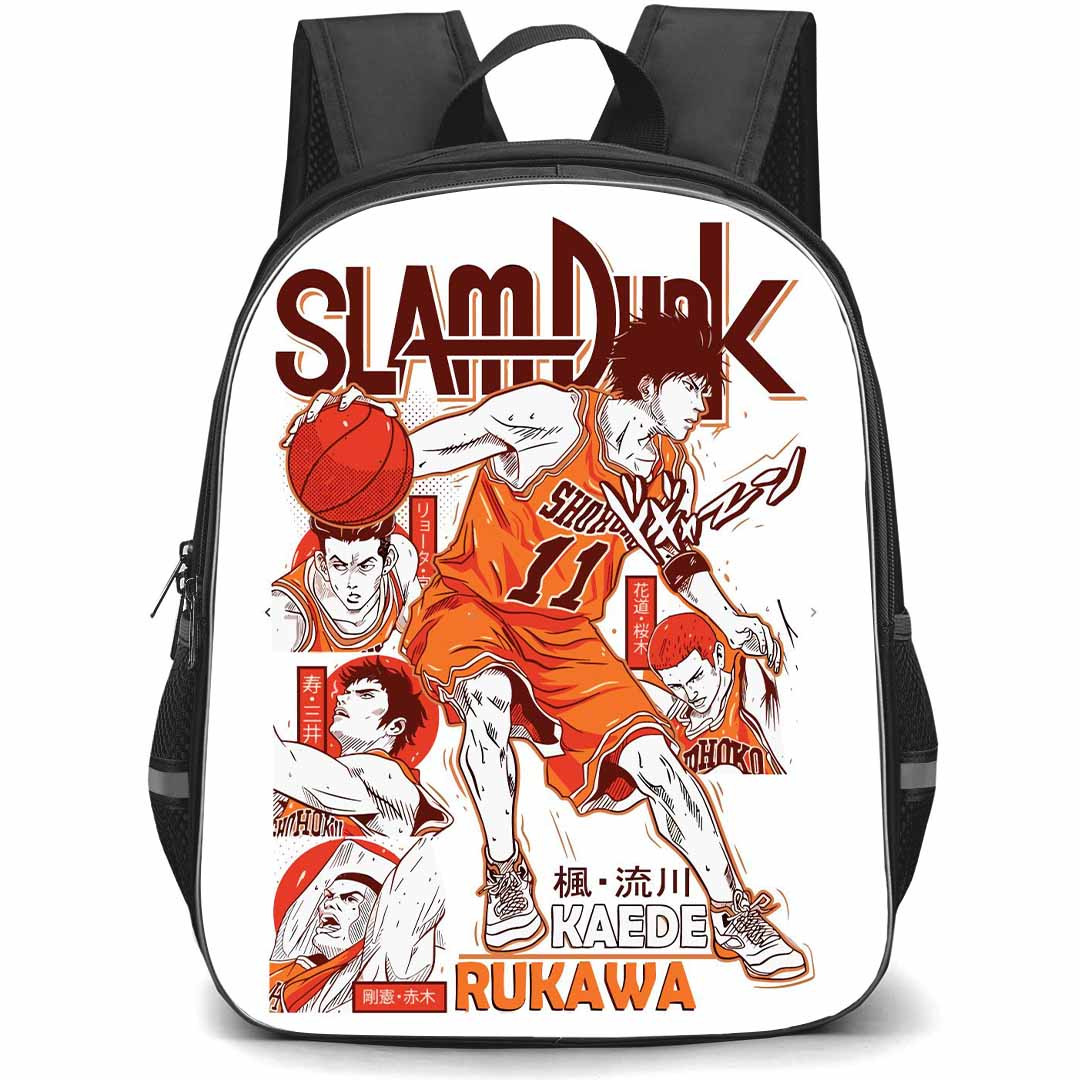 Slam Dunk Backpack StudentPack - Slam Dunk Kaede Rukawa Orange Illustration Art Poster