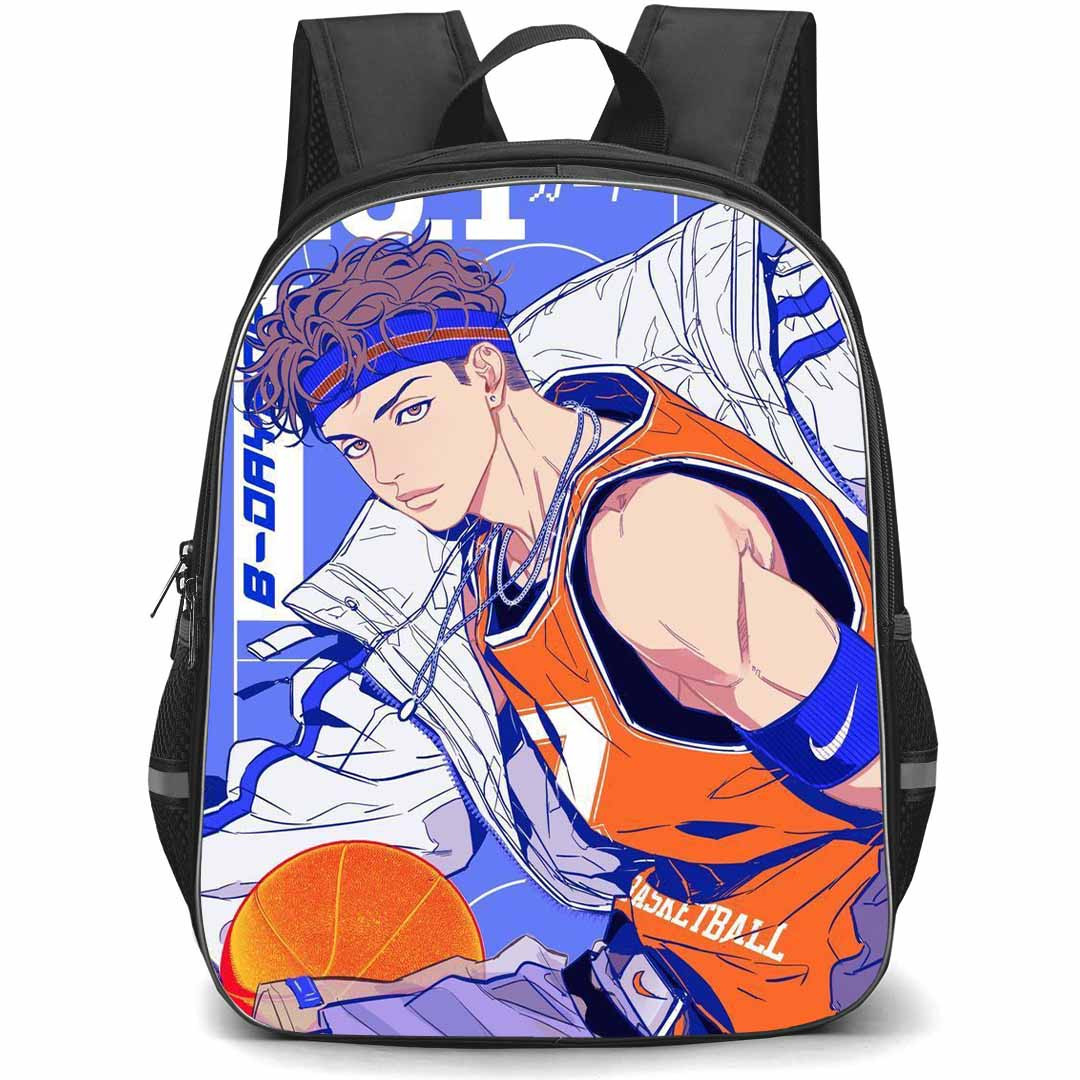Slam Dunk Miyagi Ryota Backpack StudentPack - Slam Dunk Miyagi Ryota Side Illustration Art On Blue Background