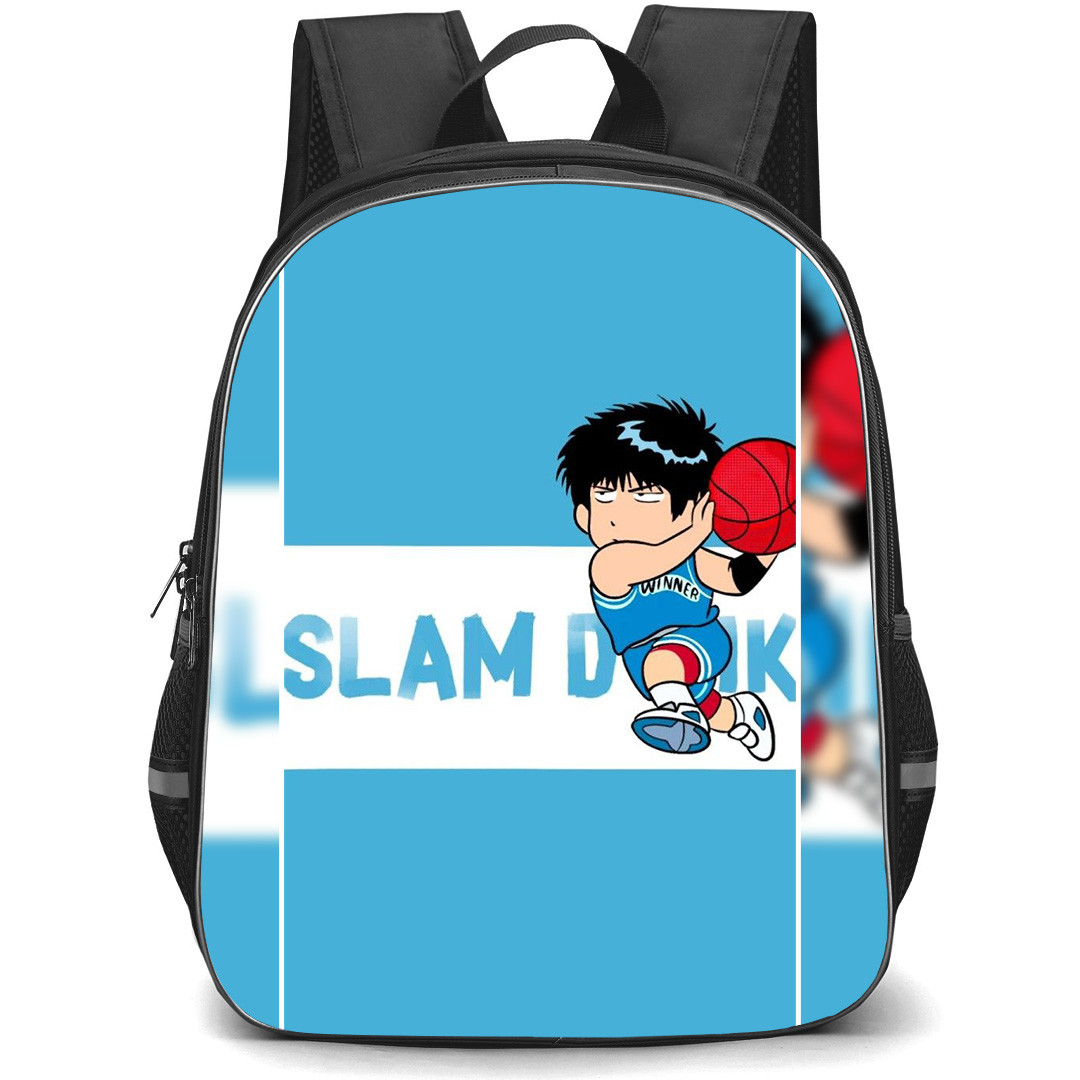 Slam Dunk Rukawa Kaede Backpack StudentPack - Slam Dunk Rukawa Kaede Chibi Art On Sky Background