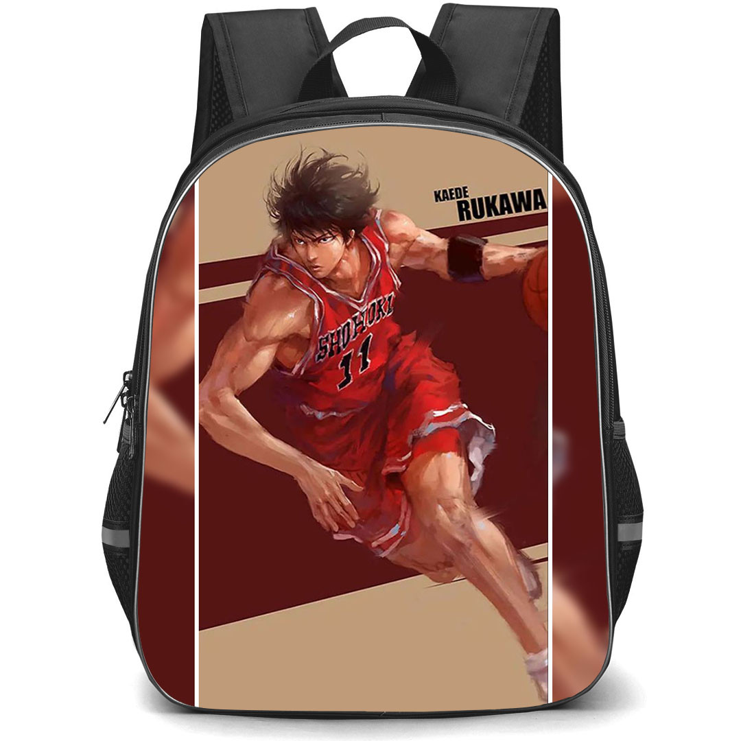 Slam Dunk Rukawa Kaede Backpack StudentPack - Slam Dunk Rukawa Kaede Shohoku 11 Dribbling Illustration Art