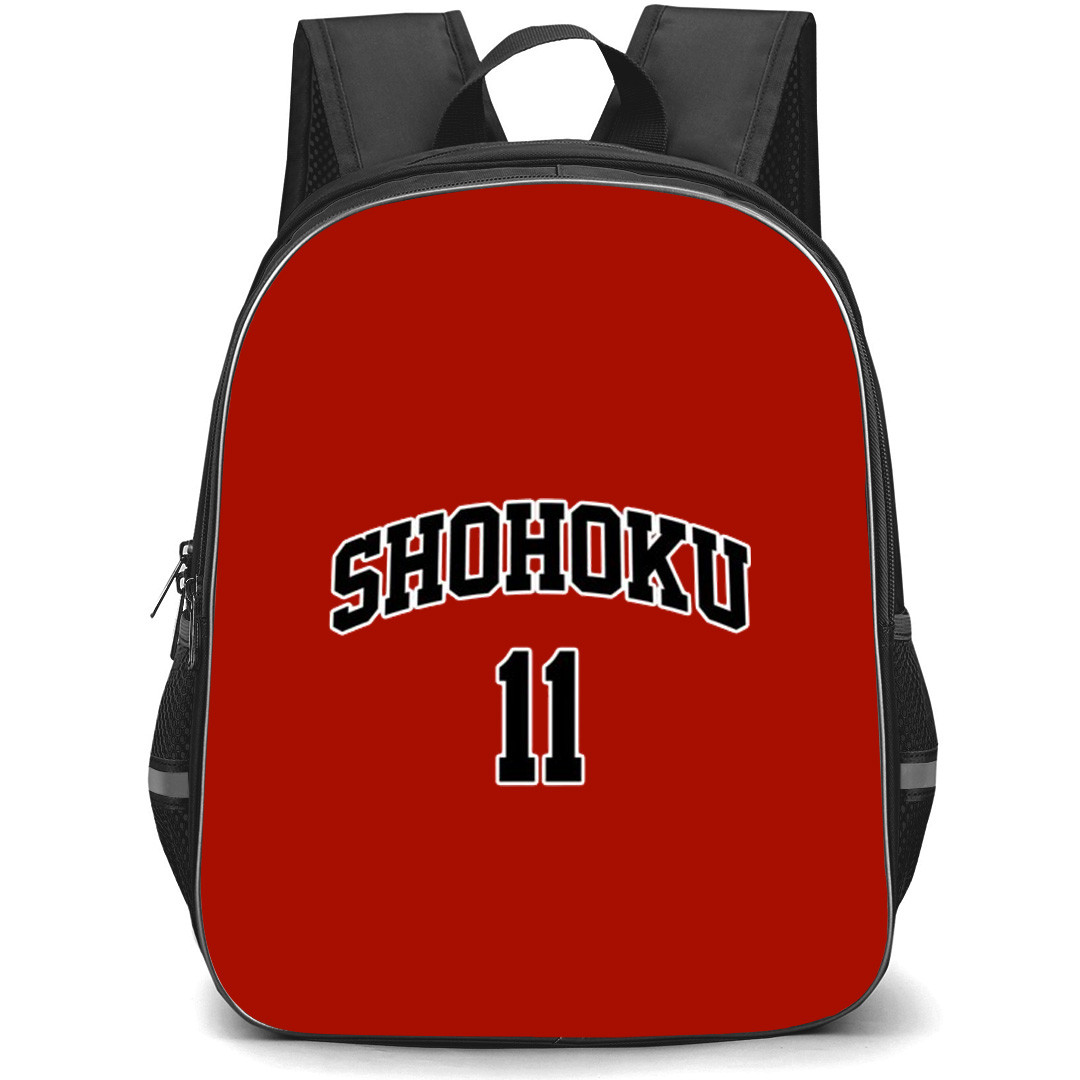 Slam Dunk Rukawa Kaede Backpack StudentPack - Slam Dunk Rukawa Kaede Shohoku 11 Sticker On Red Background