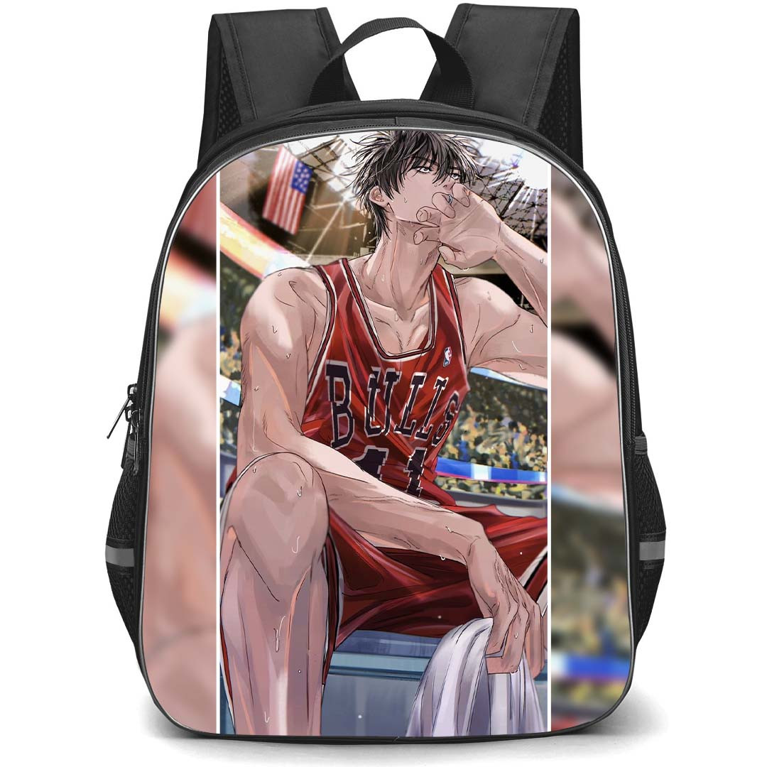 Slam Dunk Rukawa Kaede Backpack StudentPack - Slam Dunk Rukawa Kaede Sitting Anime Art Poster