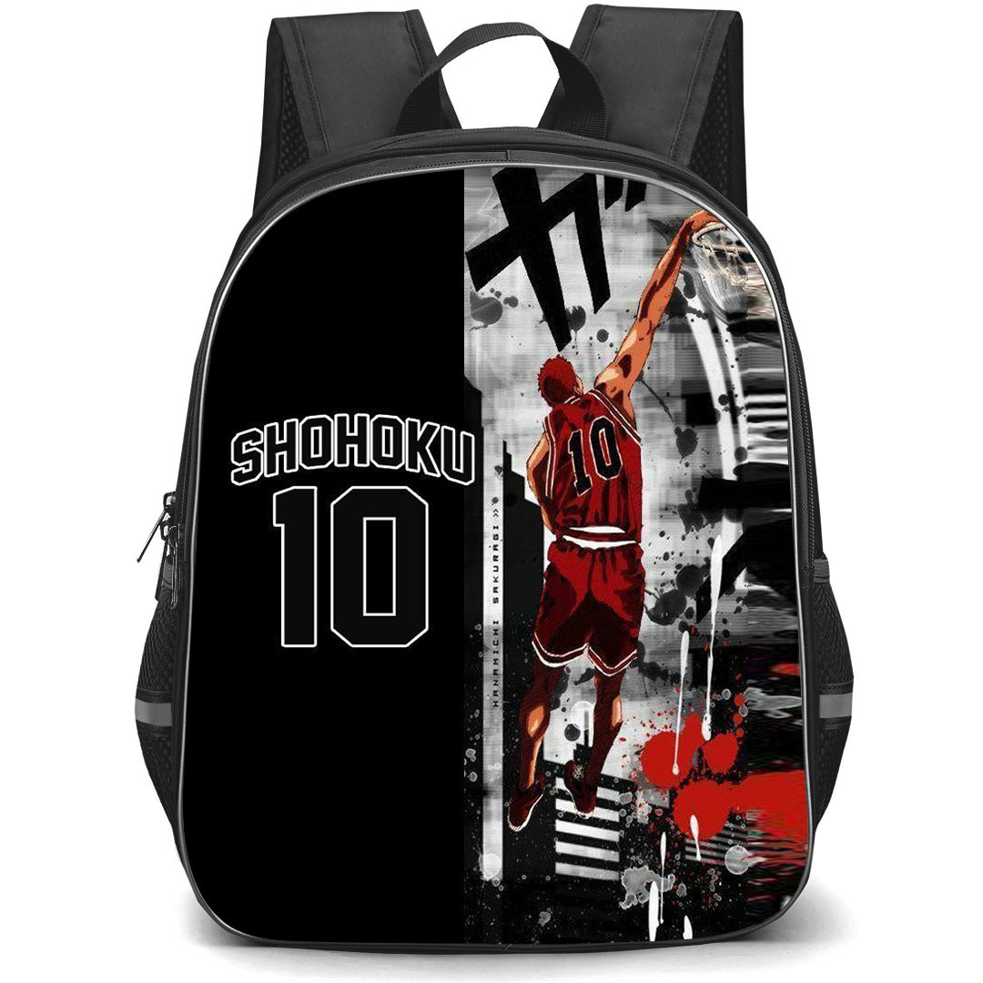 Slam Dunk Sakuragi Hanamichi Backpack StudentPack - Slam Dunk Sakuragi Shohoku 10 Dunking Painting Poster