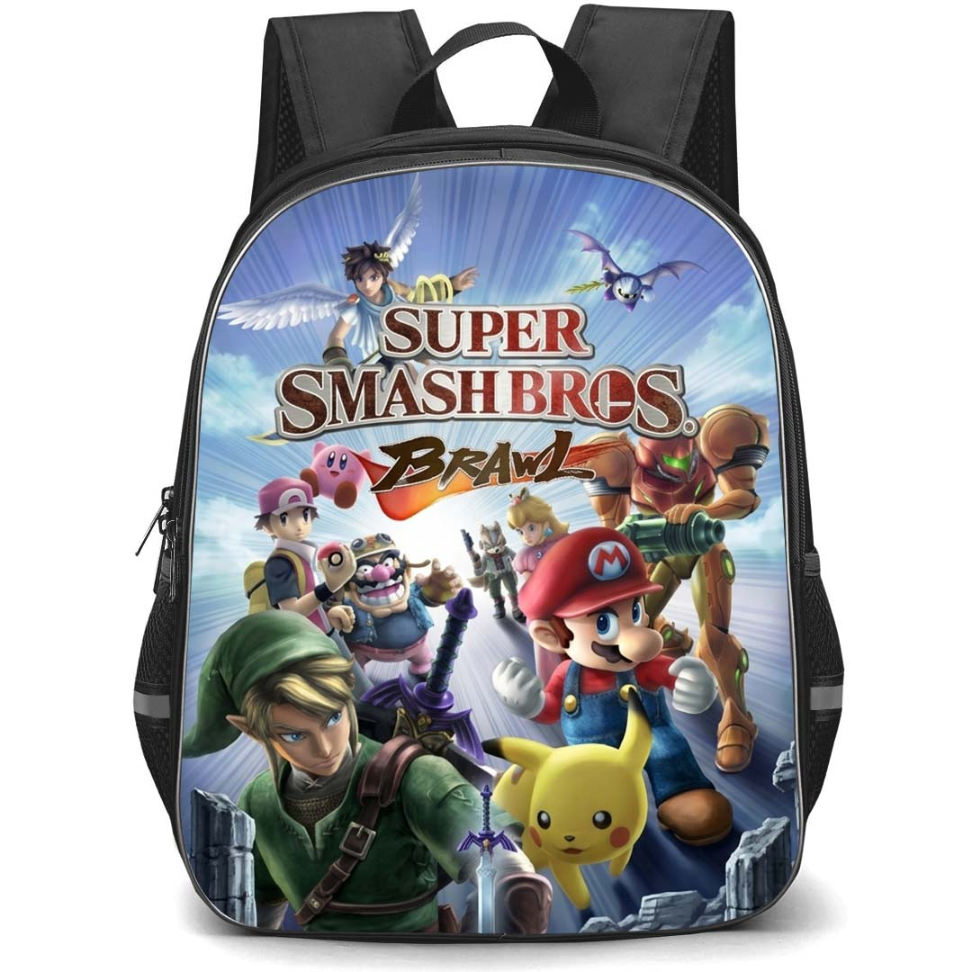 Super Smash Bros Backpack School Bag StudentPack - Super Smash Bros Brawl Game Poster