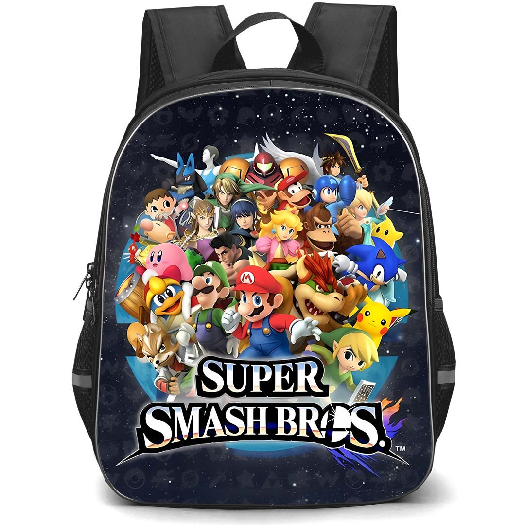 Super Smash Bros Backpack School Bag StudentPack - Super Smash Bros Characters Logo Poster