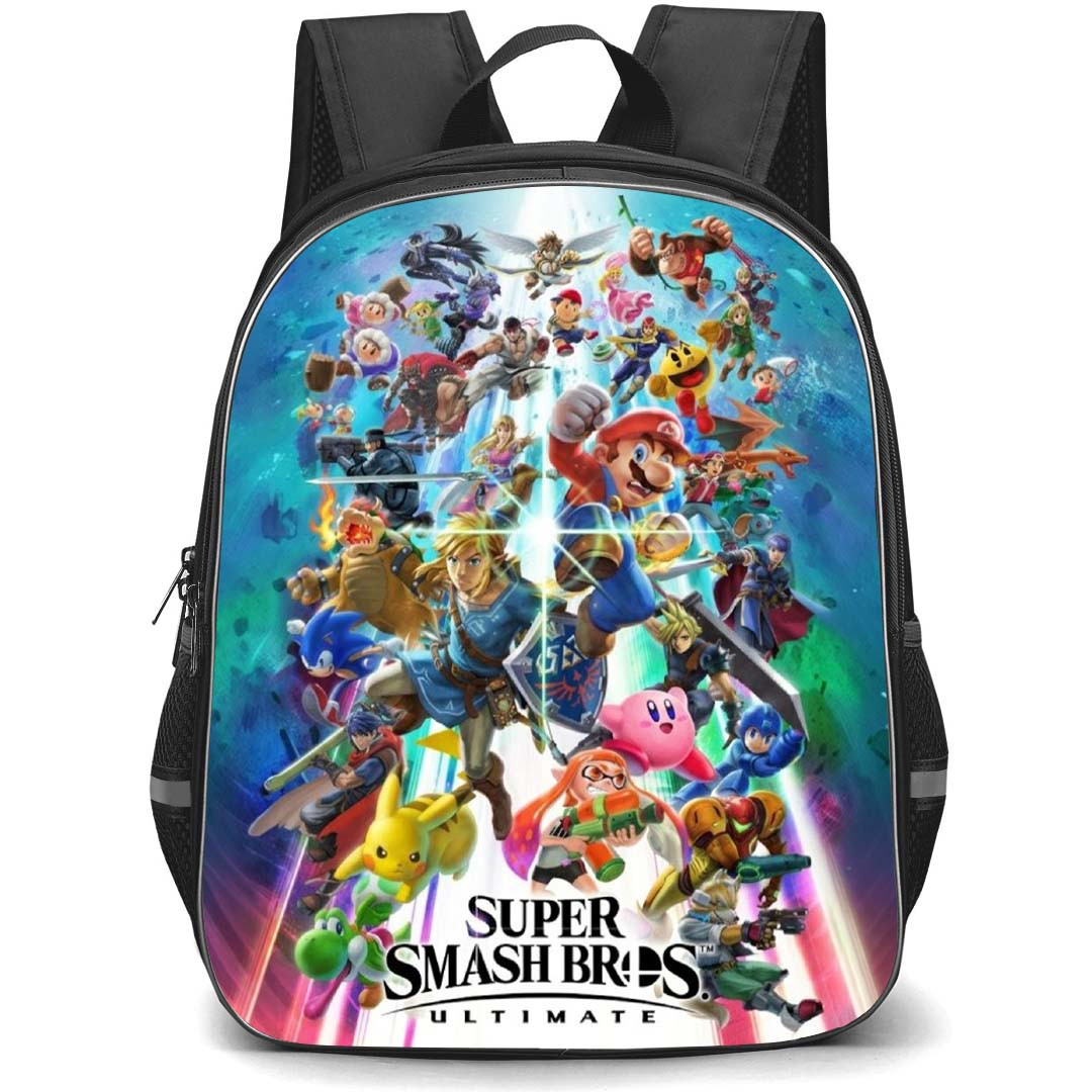 Super Smash Bros Backpack School Bag StudentPack - Super Smash Bros Ultimate Cover Art Poster
