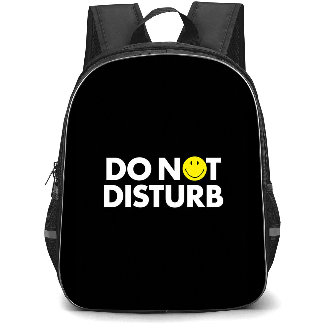 Smiley Backpack School Bag StudentPack - Smiley Do Not Disturb Smiley Quote Black Poster